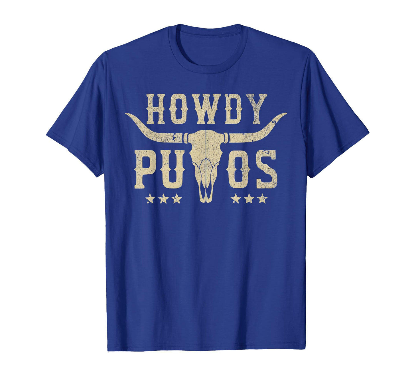 Howdy Putos Bull Skull Country Cowboy Skull Retro Vinntage T-Shirt