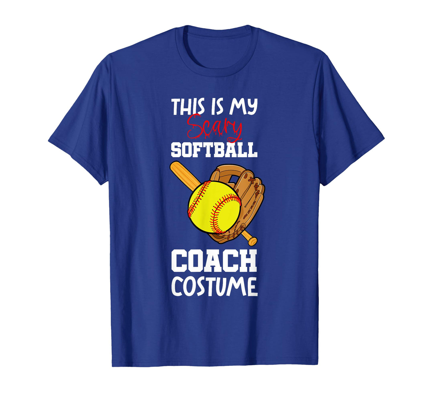 Softball Halloween Scary Coach Costume Player T-Shirt