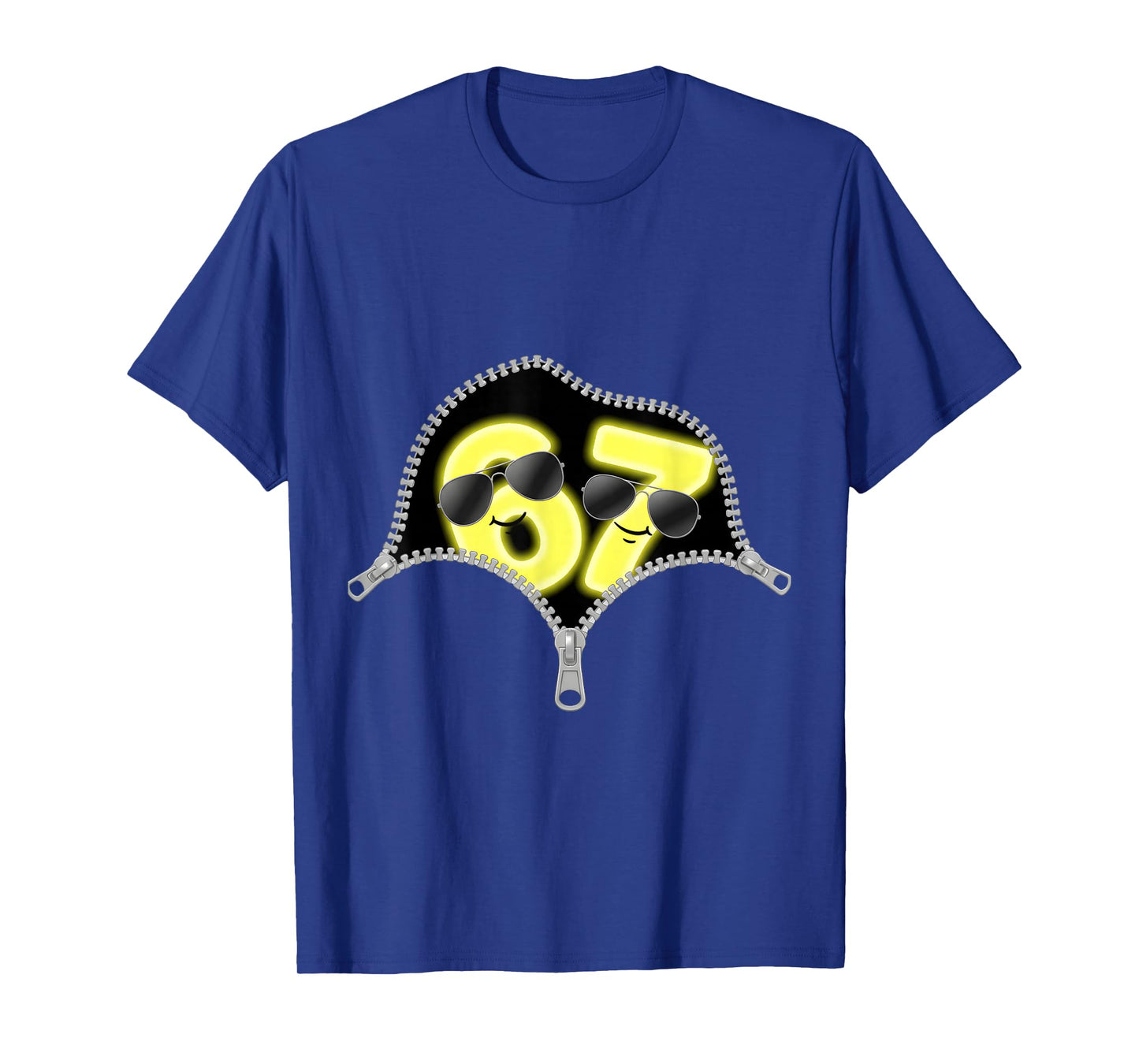 67 Joke Meme Zipper Six Seven Viral Trend Gen Alpha Slang T-Shirt