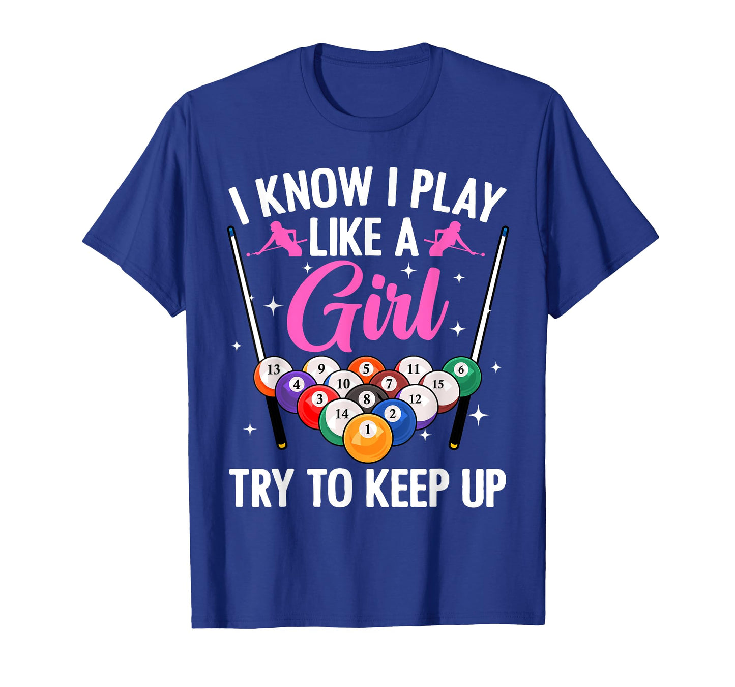 Funny Billiards Design For Women Girls Pool Billiard Player T-Shirt