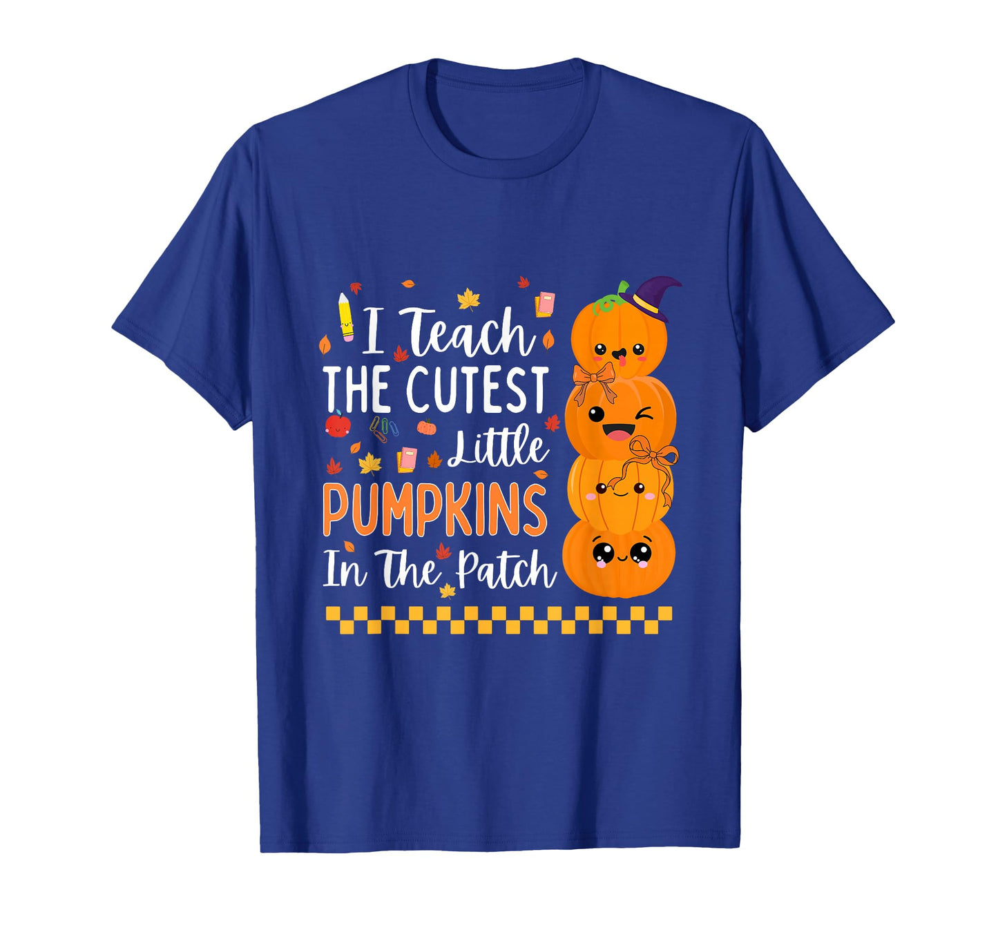 Cute Teacher Halloween Design for Women Men Teacher Pumpkin T-Shirt