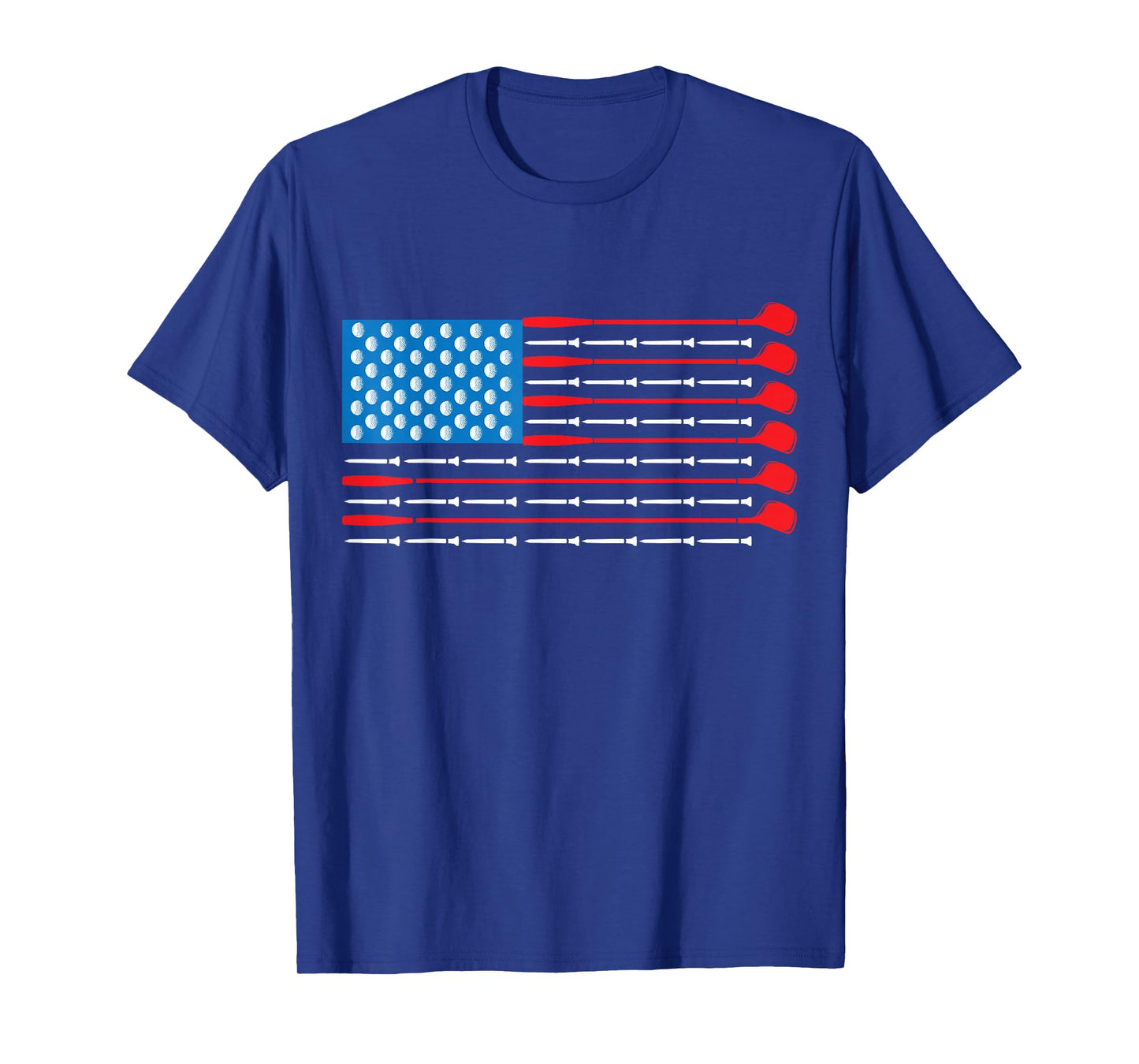 Patriotic Golf Shirt - USA Flag Golf Clubs & Golf Balls Tee T-Shirt