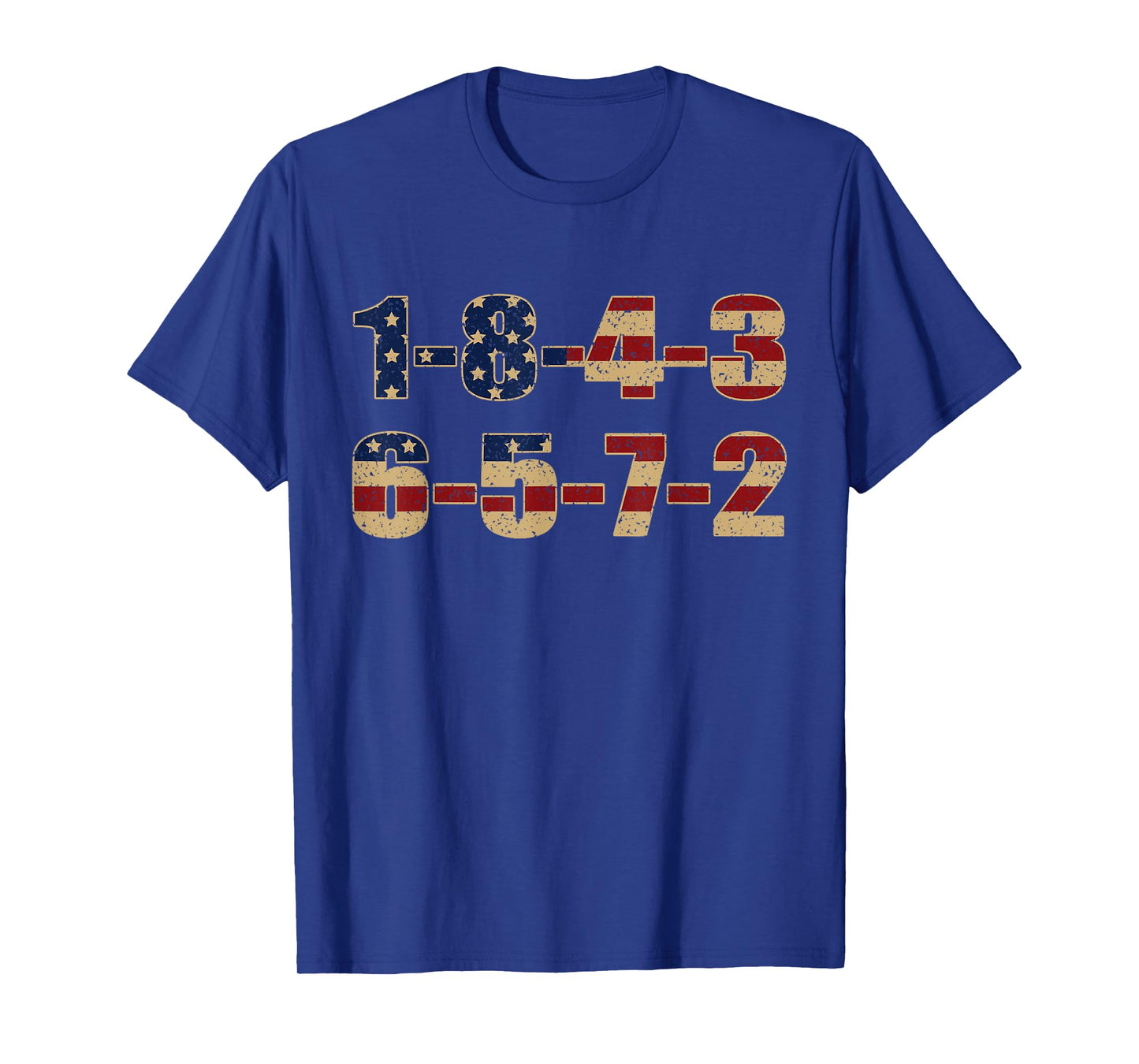 USA Flag 18436572 Firing Order Small Block Engine V8 Block T-Shirt