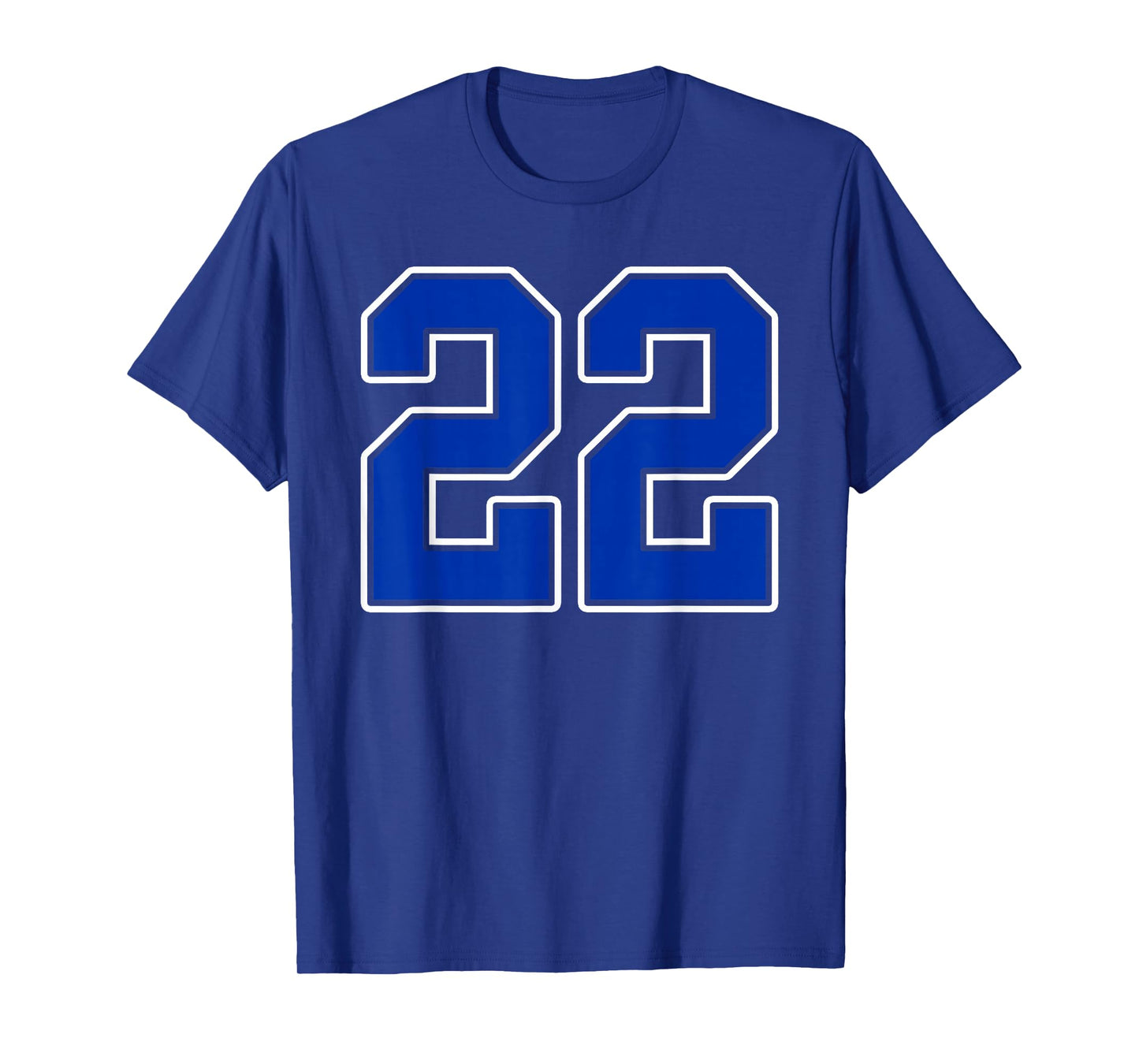 Royal Blue White Number 22 Jersey Player Uniform #22 T-Shirt