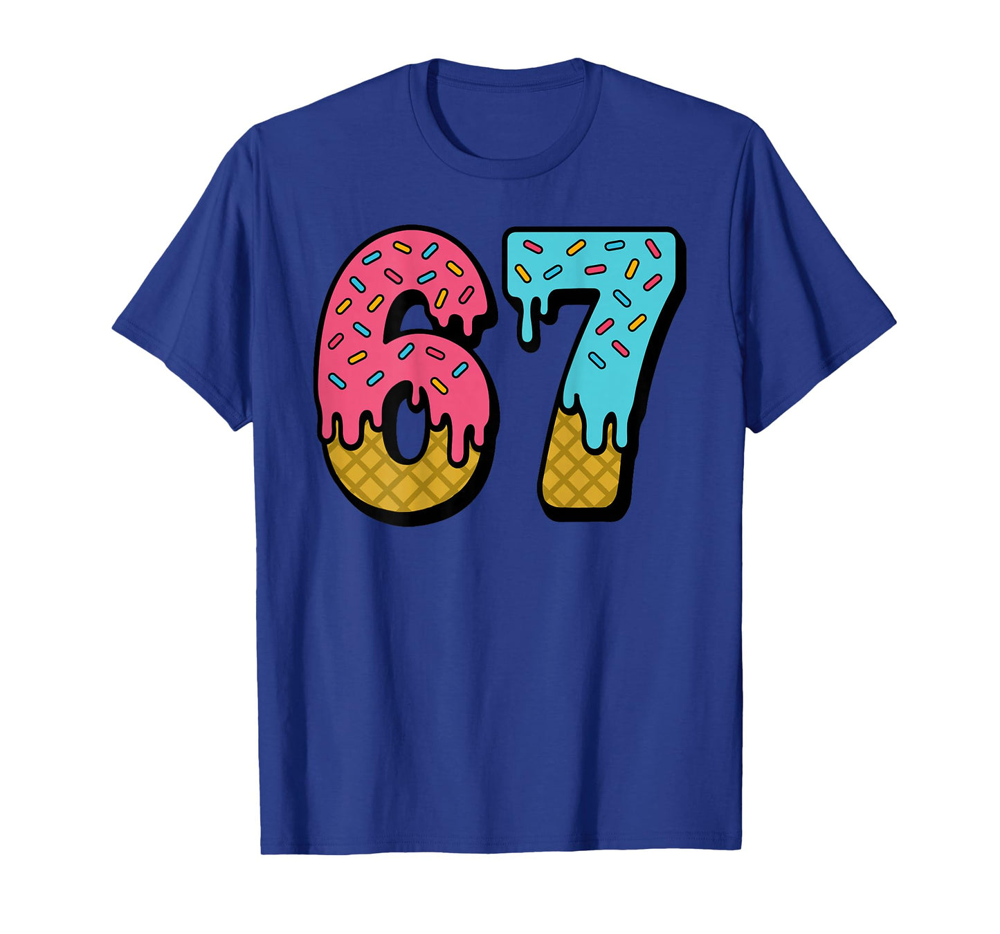 67 Ice Cream Drip Meme Six Seven Game Day (On Back) T-Shirt