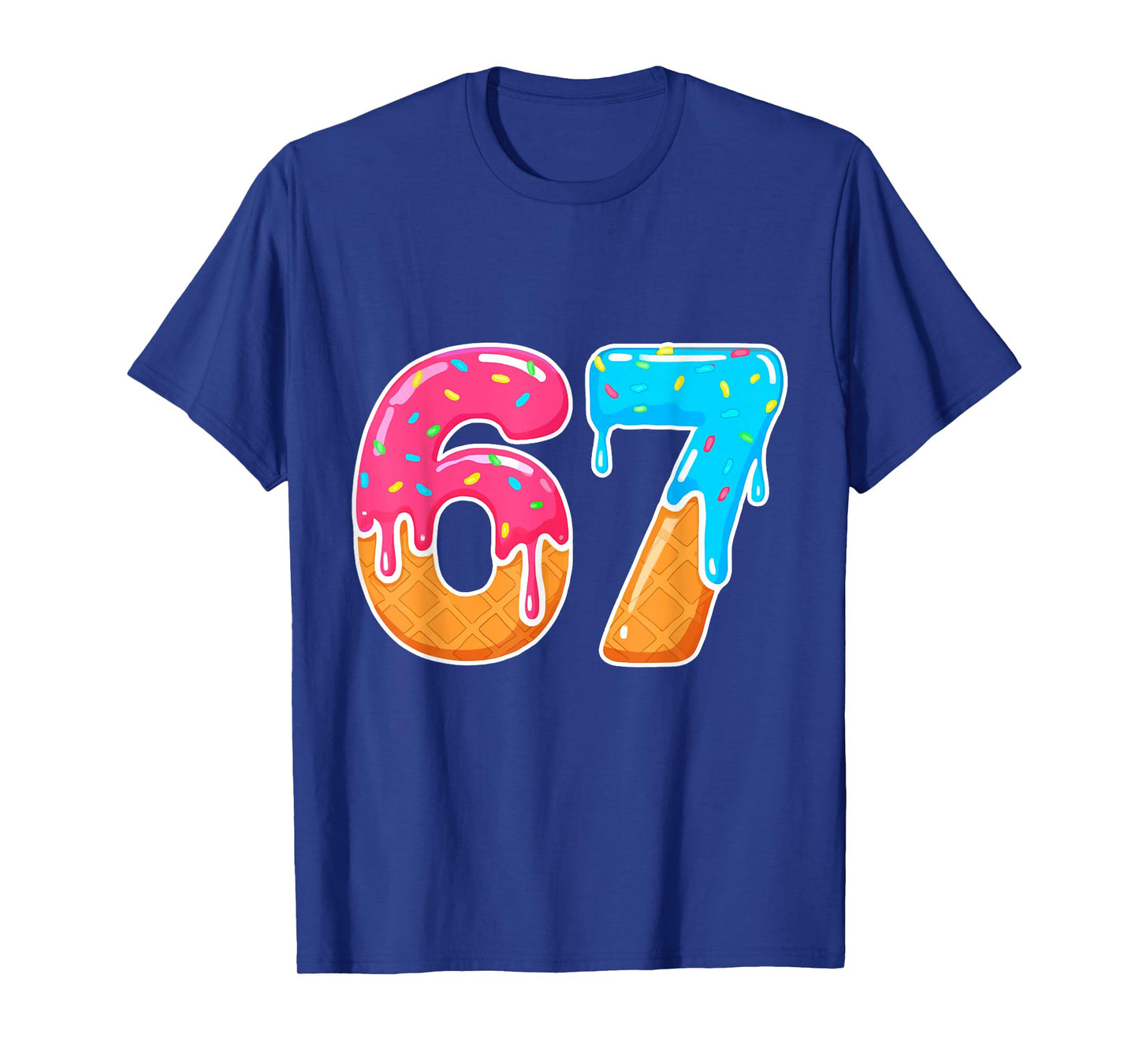 67 Ice Cream Drip Meme Funny Six Seven Gen Alpha Slang T-Shirt