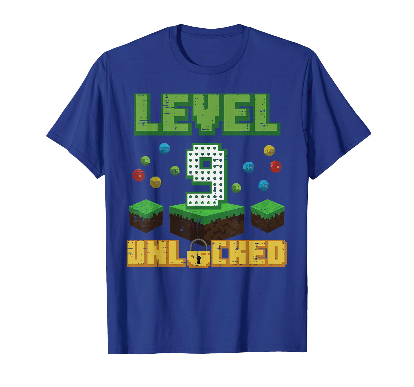 Level 9 Unlocked Pixel Gamer 9th Birthday Gaming Boys Kids T-Shirt