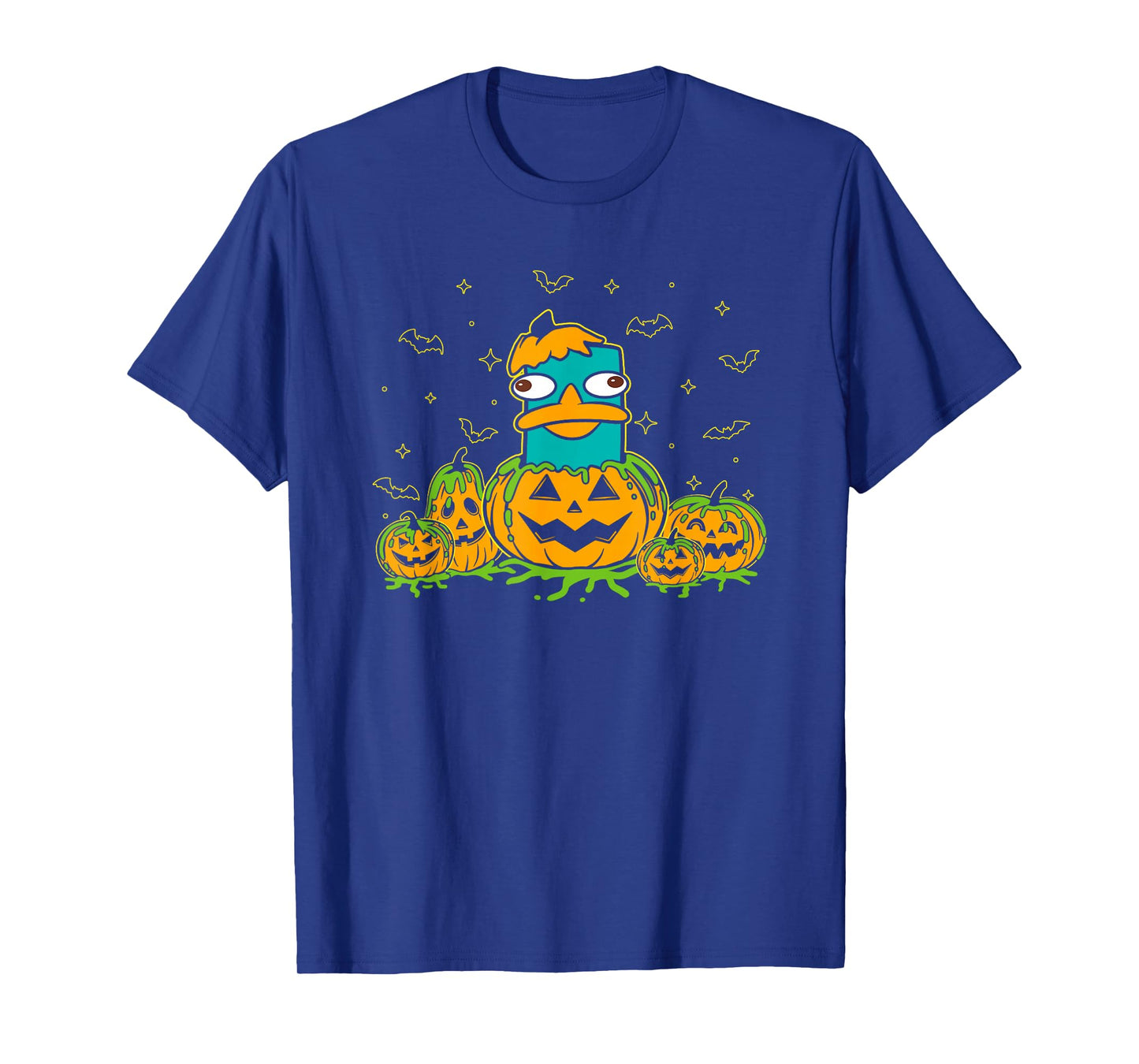 Disney Phineas And Ferb Halloween Pumpkin Perry The Platypus T-Shirt