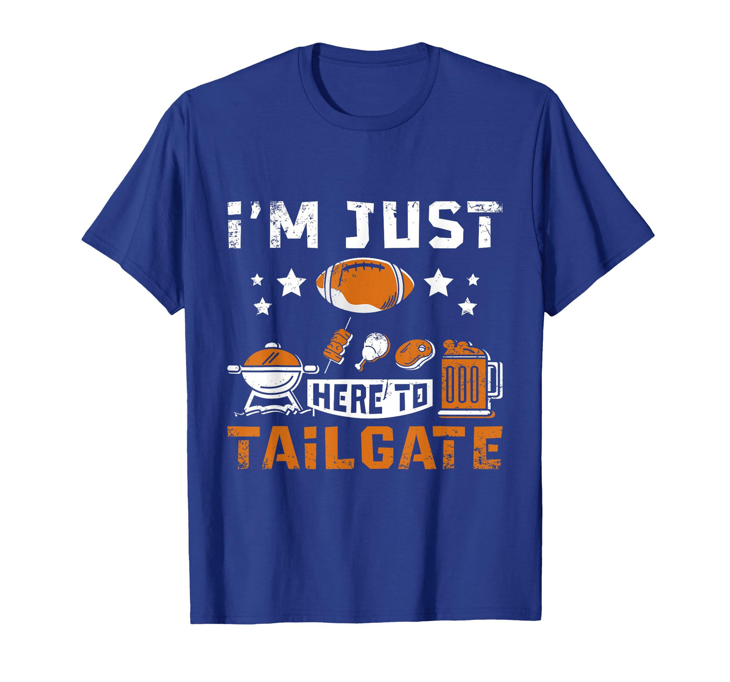Football Fan Tailgate Party Sports Apparel I'm Just Here to Tailgate T-Shirt - Black, Small, Unisex-Adults, Short Sleeve, Classic Fit, Cotton 60% Polyester 40%