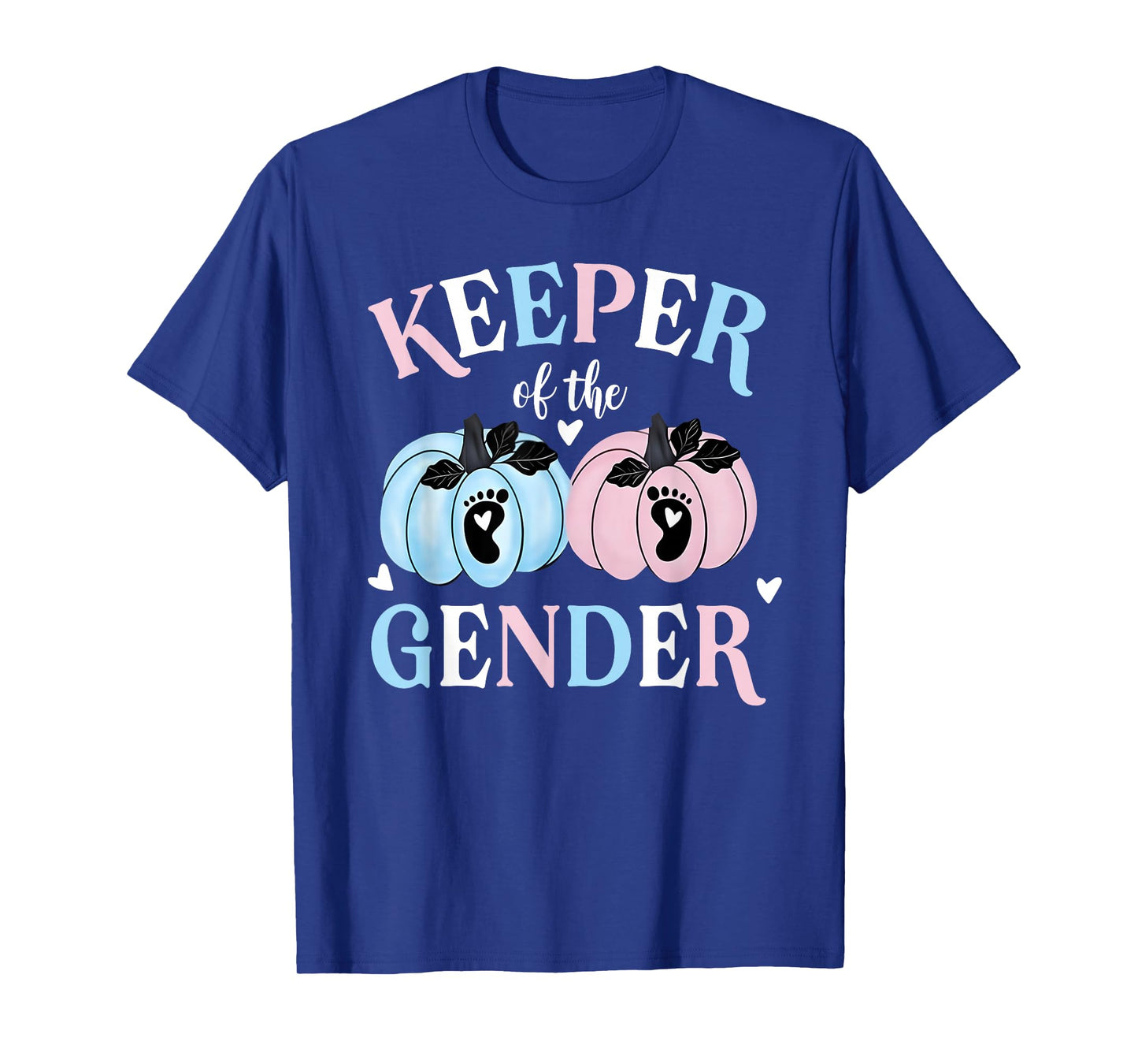 Keeper of The Gender Reveal Baby Pumpkin Pink Or Blue T-Shirt