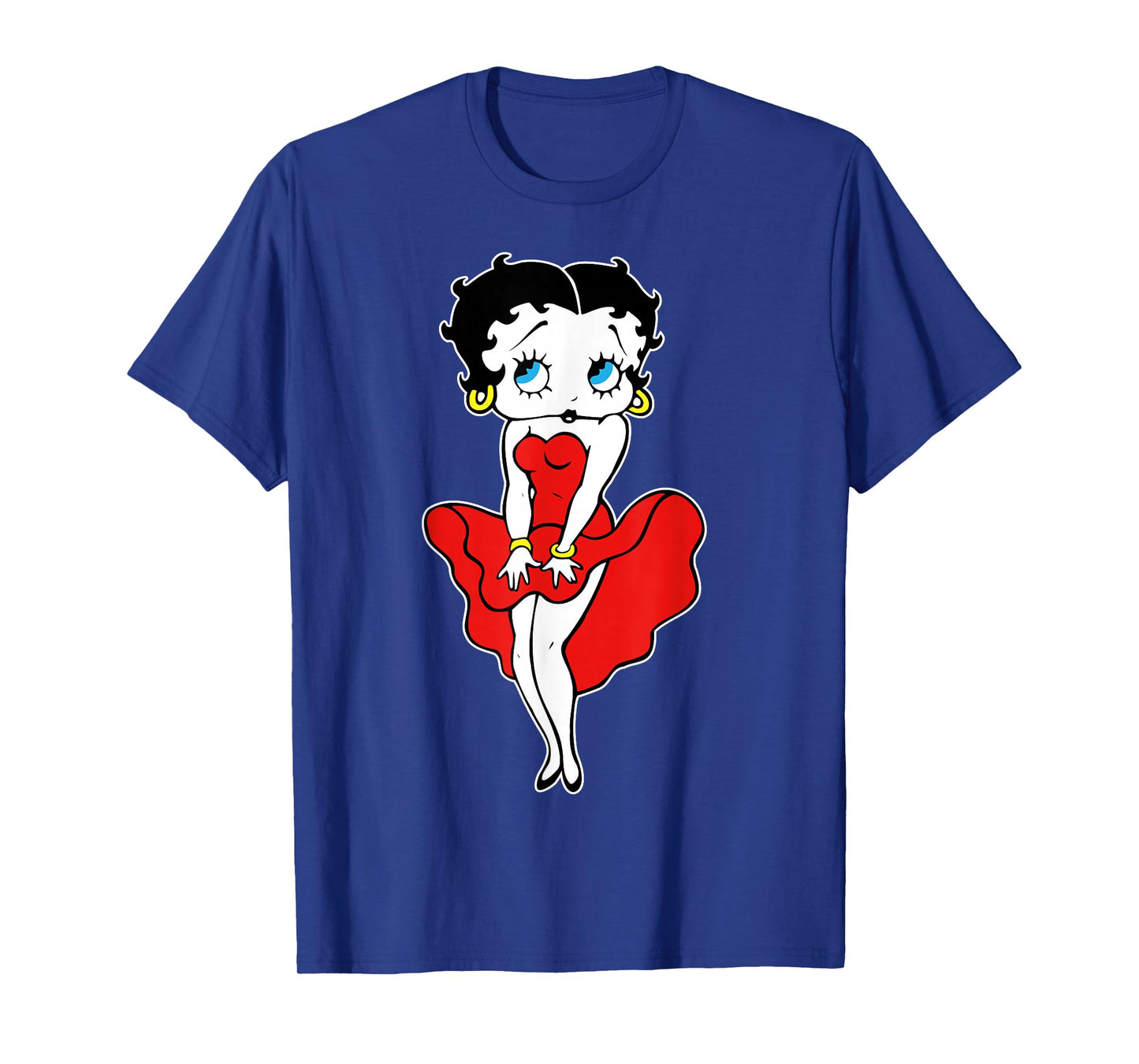 Classic Betty Boop Cartoon Character Retro Red Dress T-Shirt