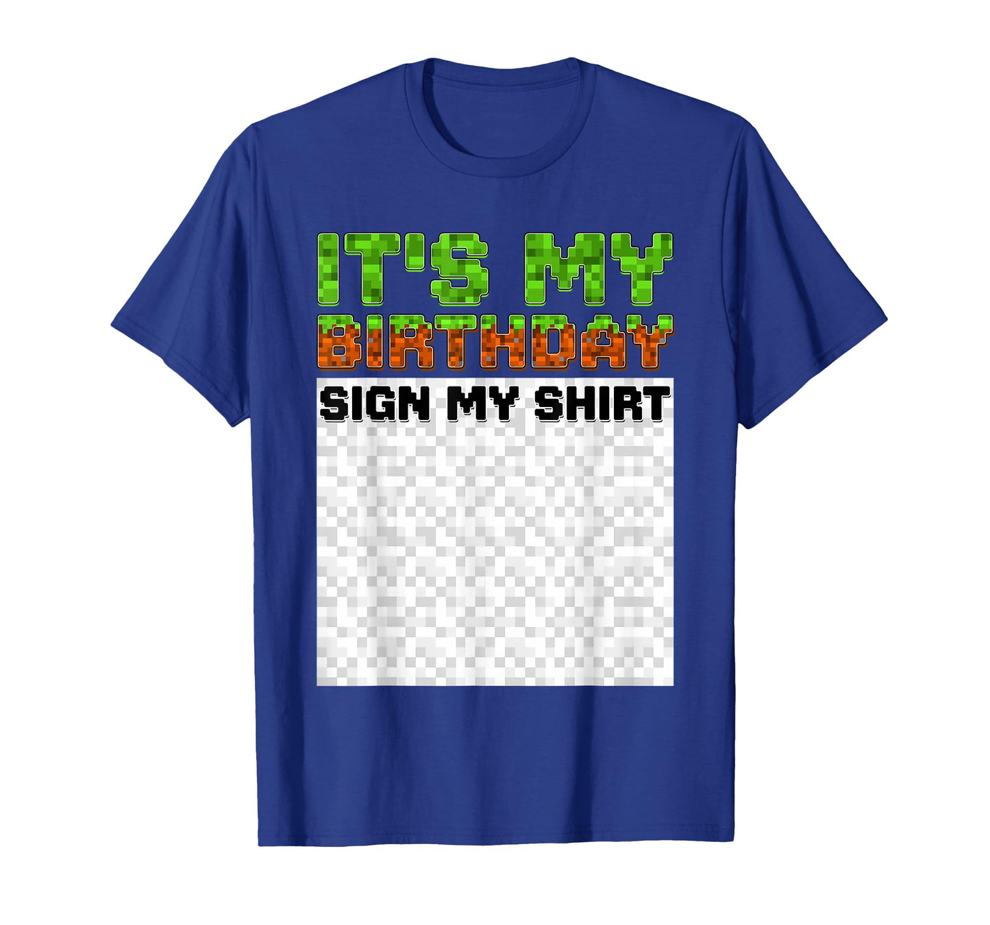 Birthday Boy Kids It's My Birthday Sign My Shirt Pixel Gamer T-Shirt