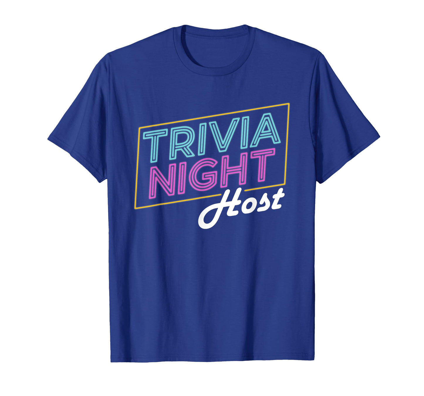 Board Game Apparel Trivia Night Host T-Shirt - Unisex Adults - Black - Short Sleeve - Letter Print - Crew Neck - Casual - Retro Trivia Host T-Shirt