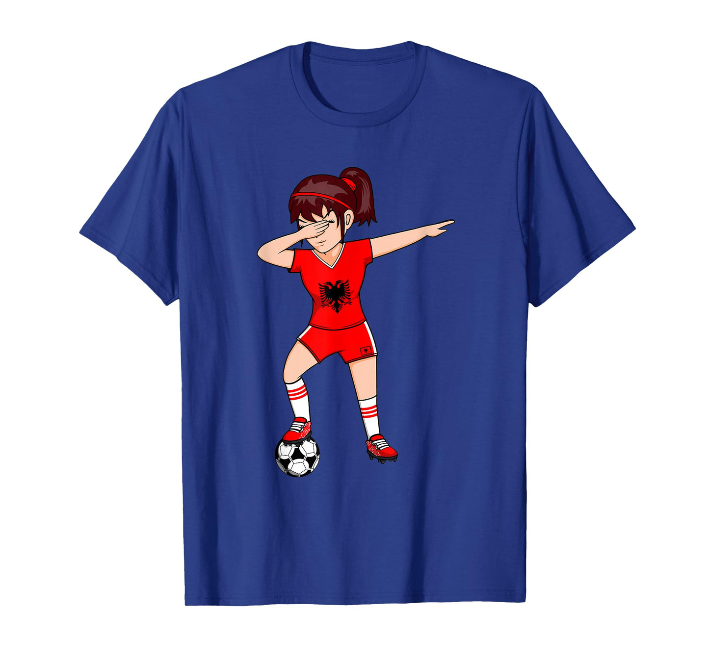 Dabbing Soccer Girl Albania Jersey Albanian Football Lovers T-Shirt