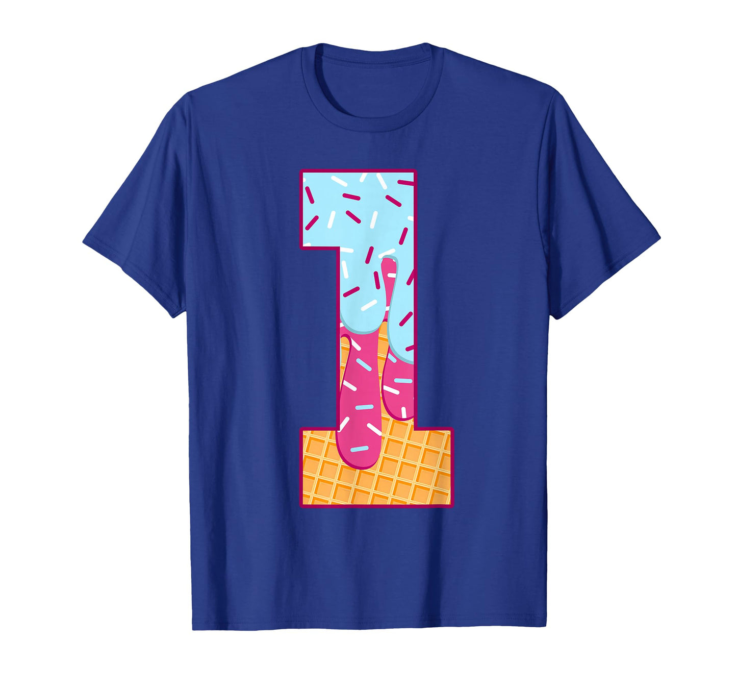 Number 1 Ice Cream Drip Matching Numbers Costume Meme T-Shirt