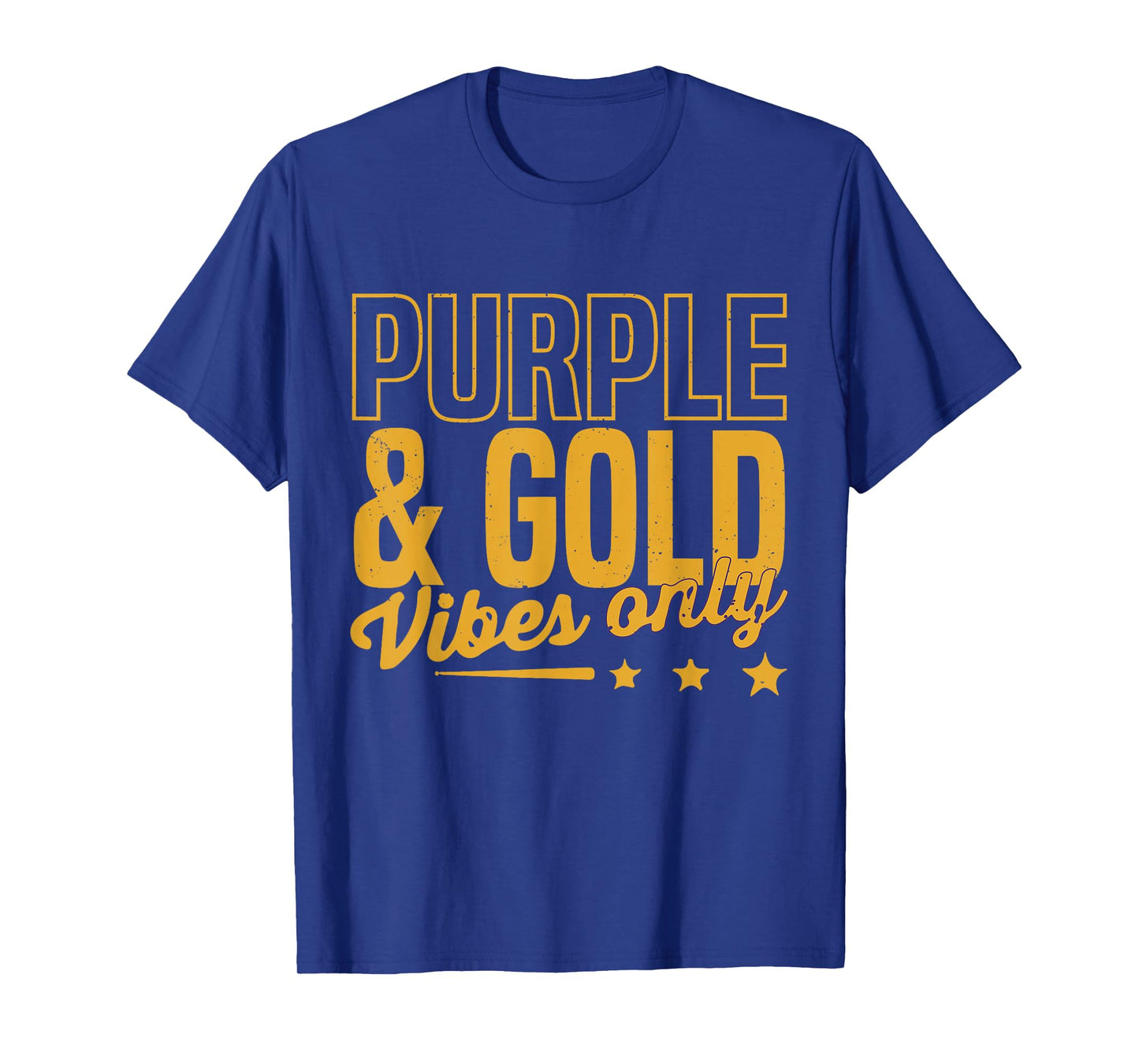 Purple And Gold Vibes Only Game Day For High School Football T-Shirt