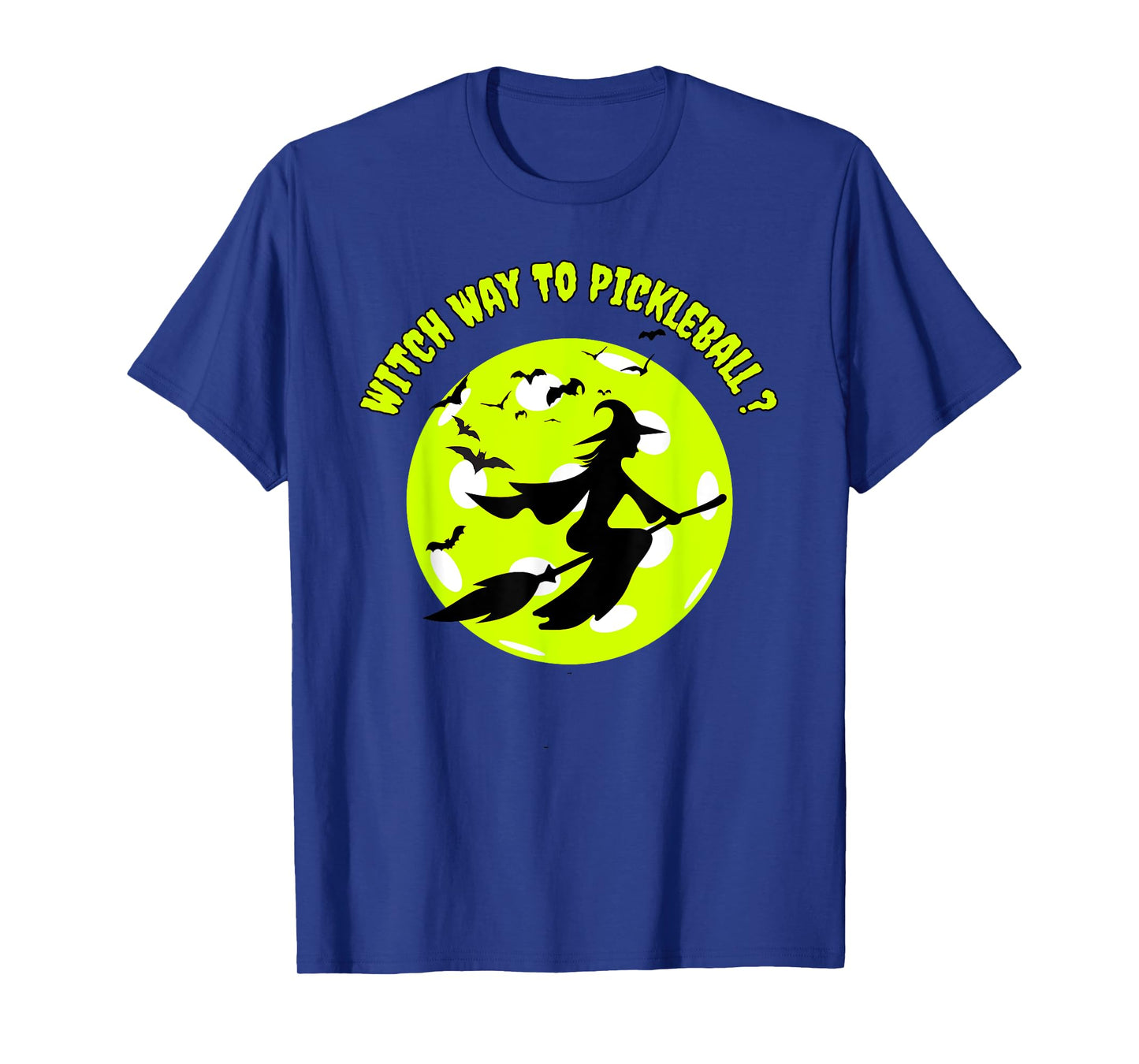 Pickleball Witch on Broom Pickleball Players Halloween Funny T-Shirt
