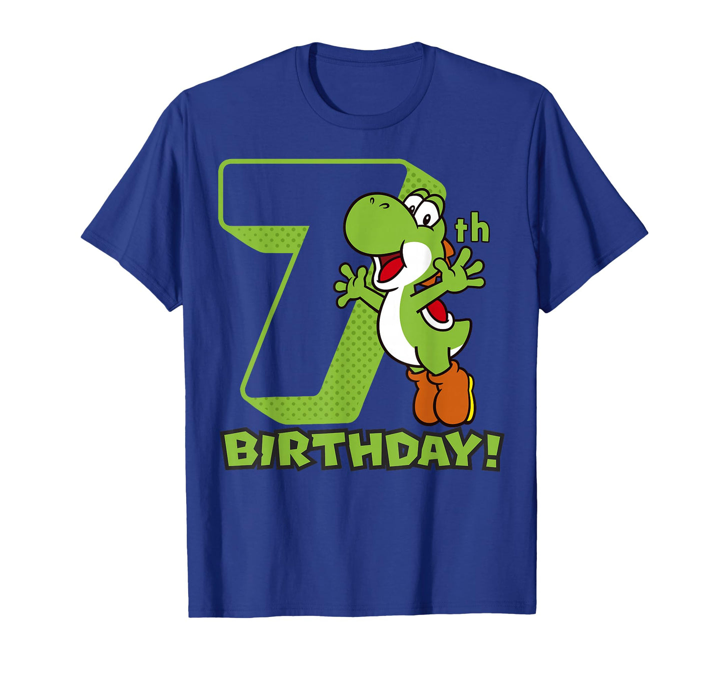 Super Mario Yoshi 7th Birthday Action Portrait T-Shirt