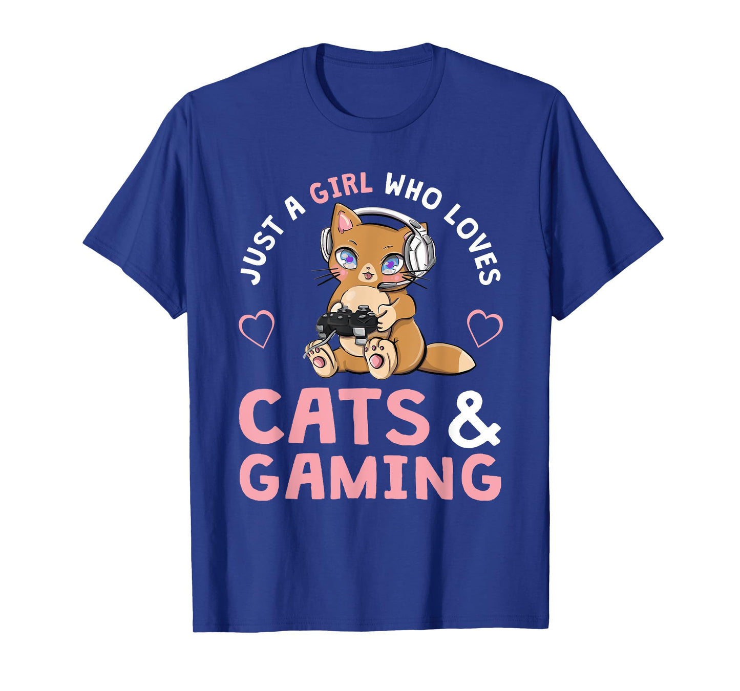 Just A Girl Who Loves Cats And Gaming Cute Gamer Cat T-Shirt