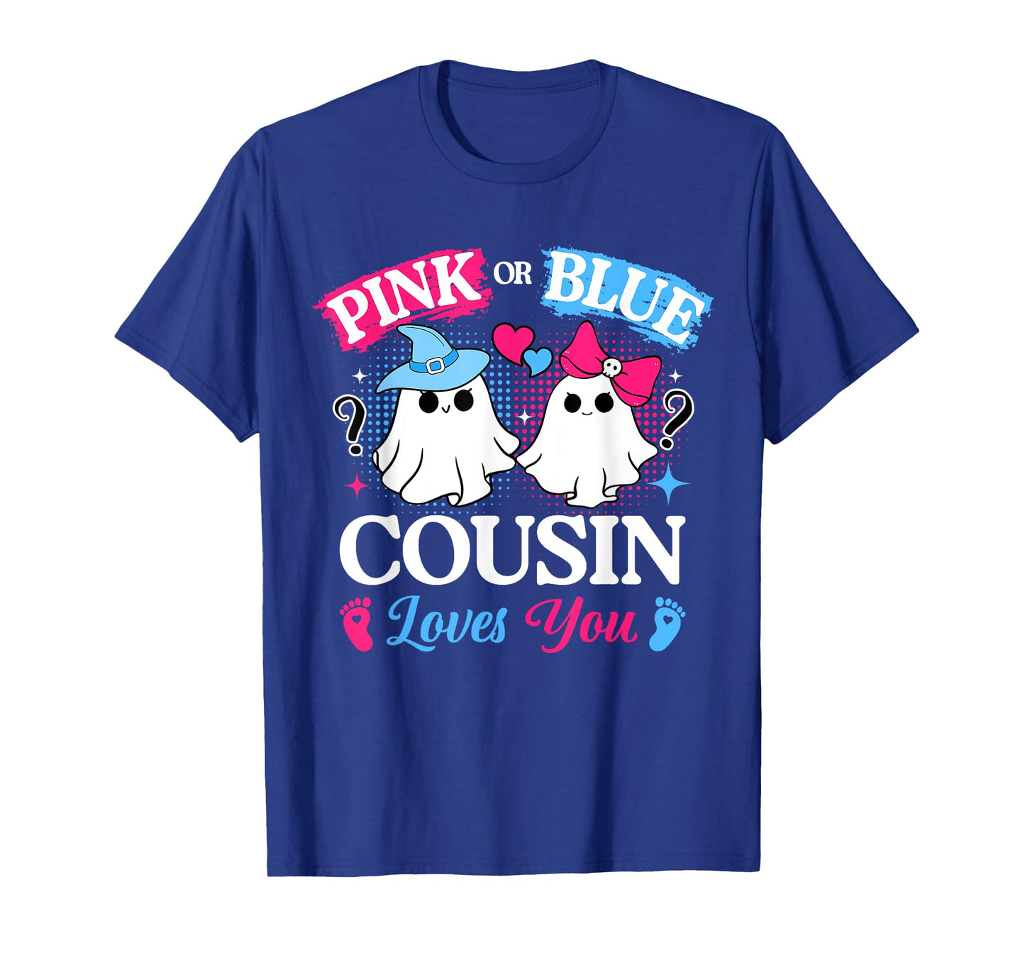 Pink or Blue Cousin Loves You Gender Reveal Halloween T-Shirt