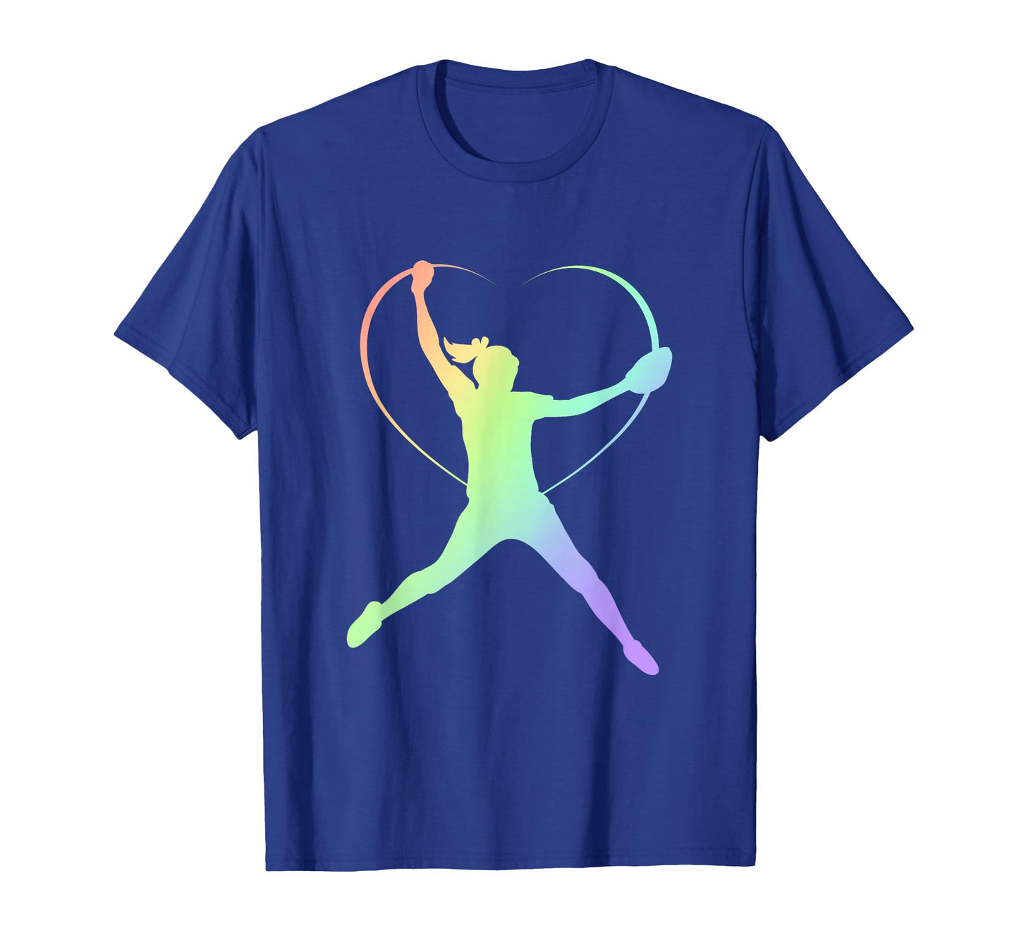 Soft Rainbow Softball Gifts For Teen Girls Pitcher Patterned T-Shirt