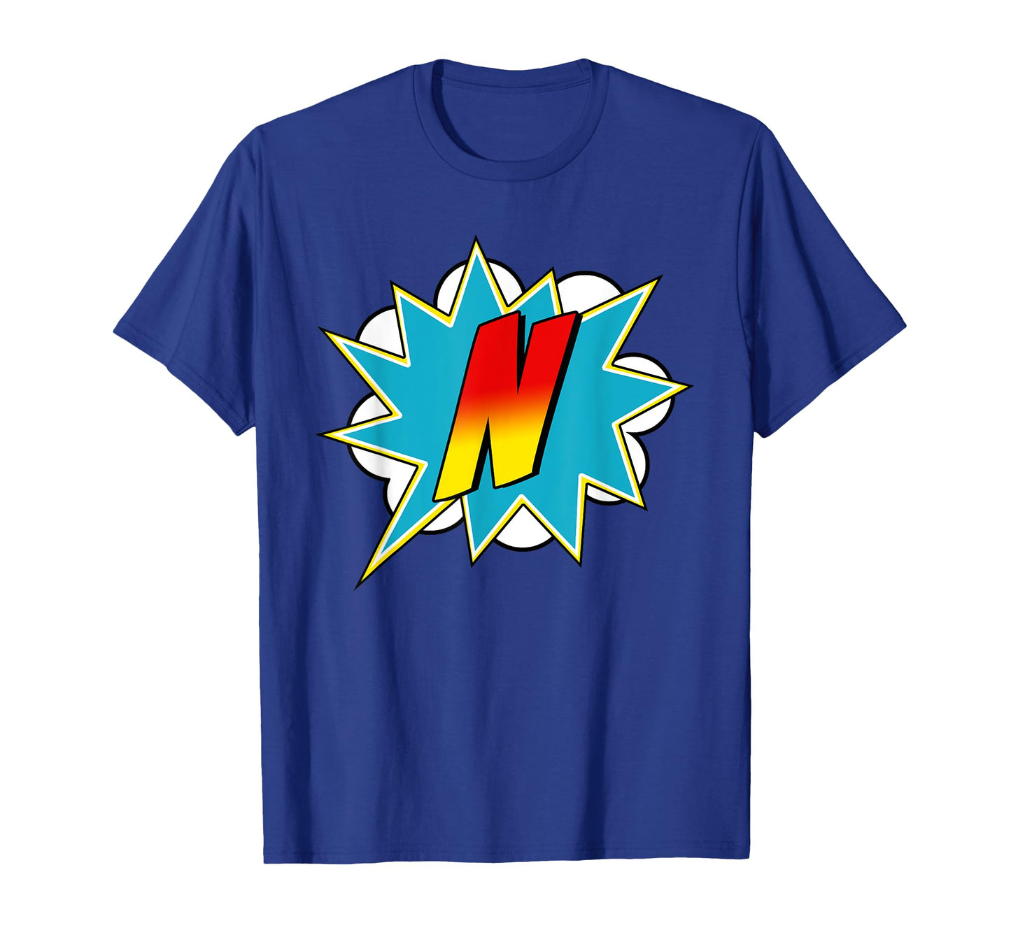Letter N Superhero Name Comic Letter Retro Costume T-Shirt