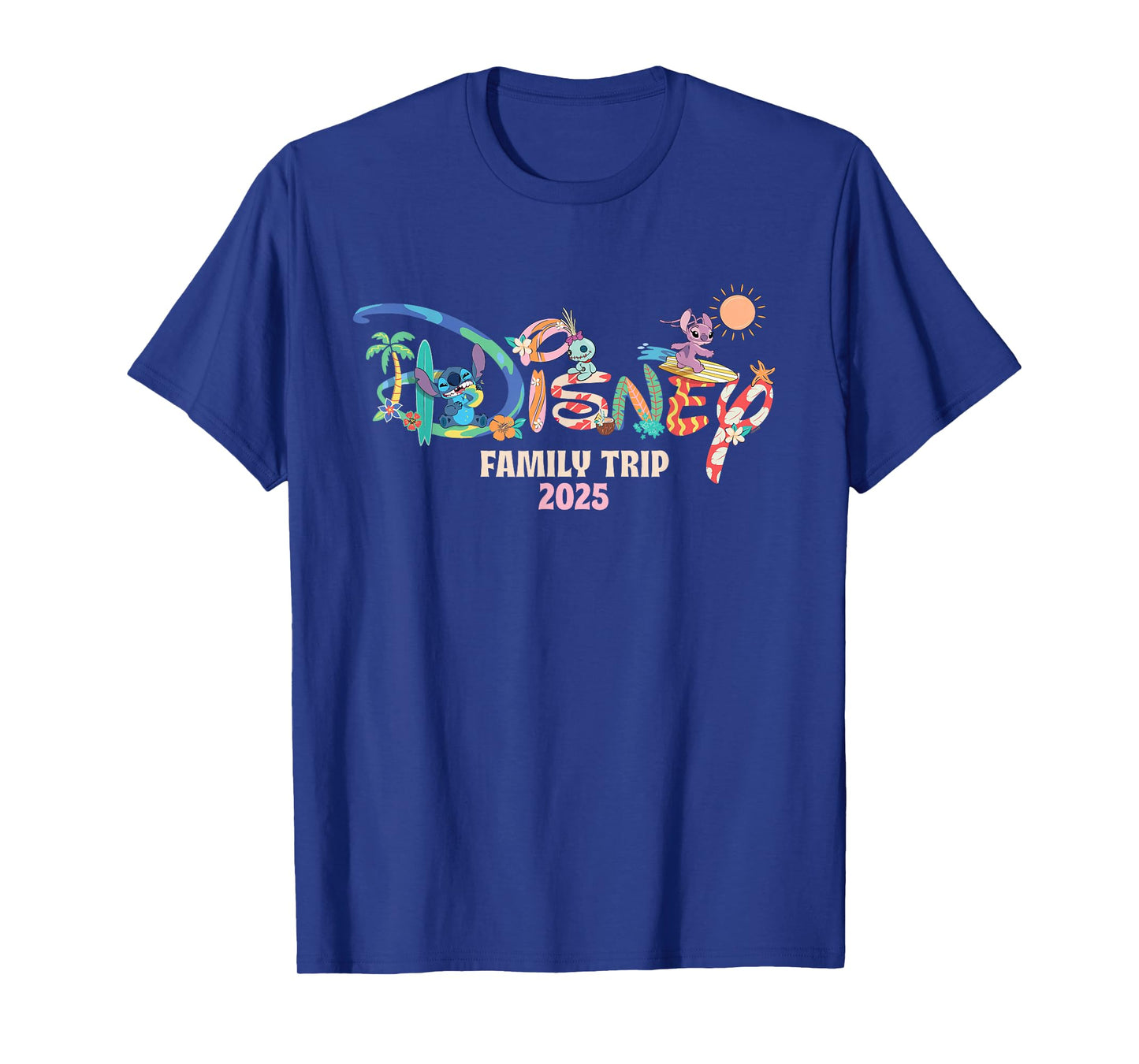 Disney Stitch & Friends "Family Trip 2025" Matching Vacation T-Shirt