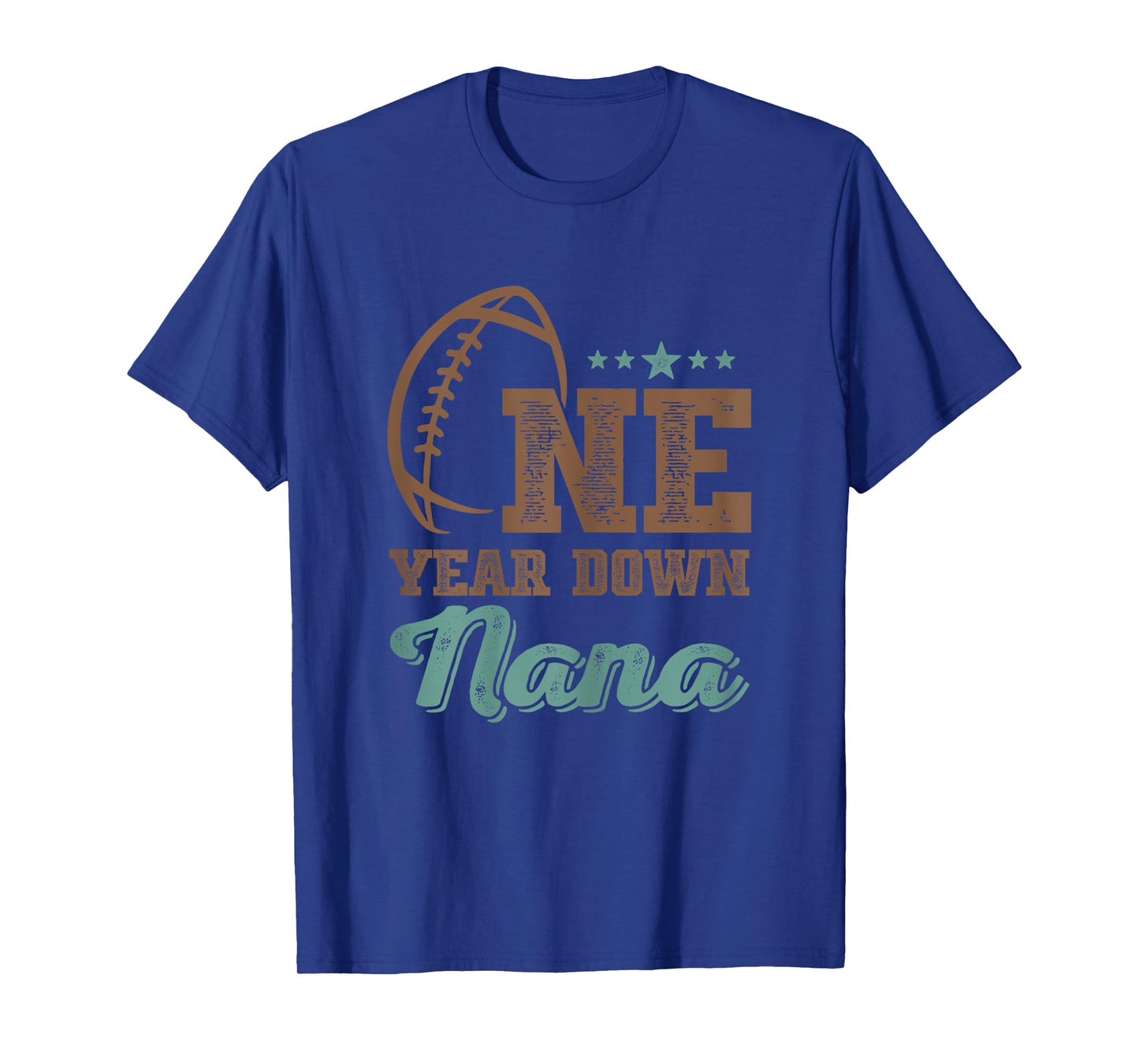 Nana Of The Birthday Boy 1st Year Down Birthday Football T-Shirt