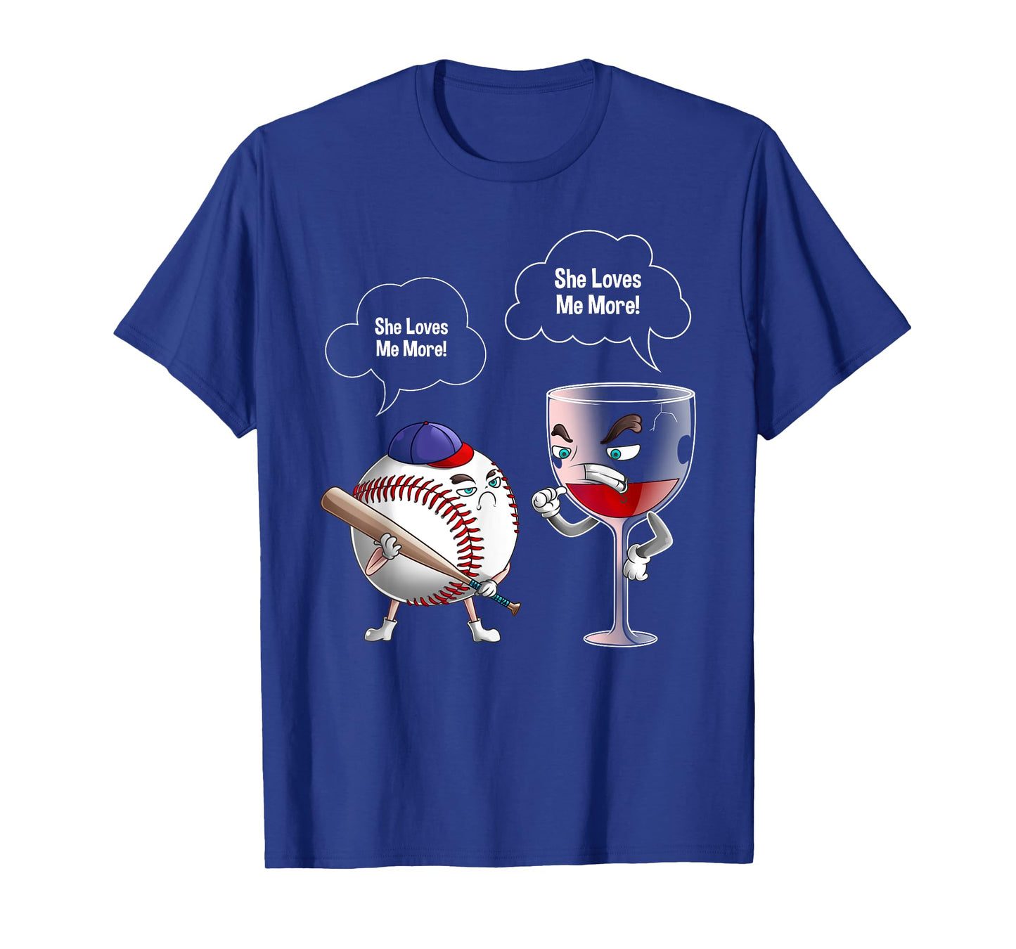 Cool She Loves Me Baseball And Wine Funny Drink Player Gift T-Shirt