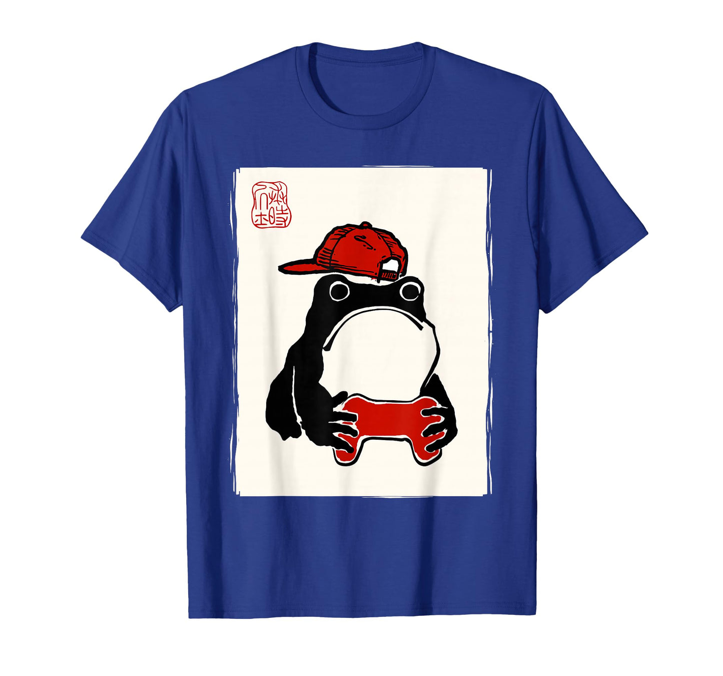 Grumpy Frog Gamer Bruh Ink Painting Japanese Funny Gamer T-Shirt