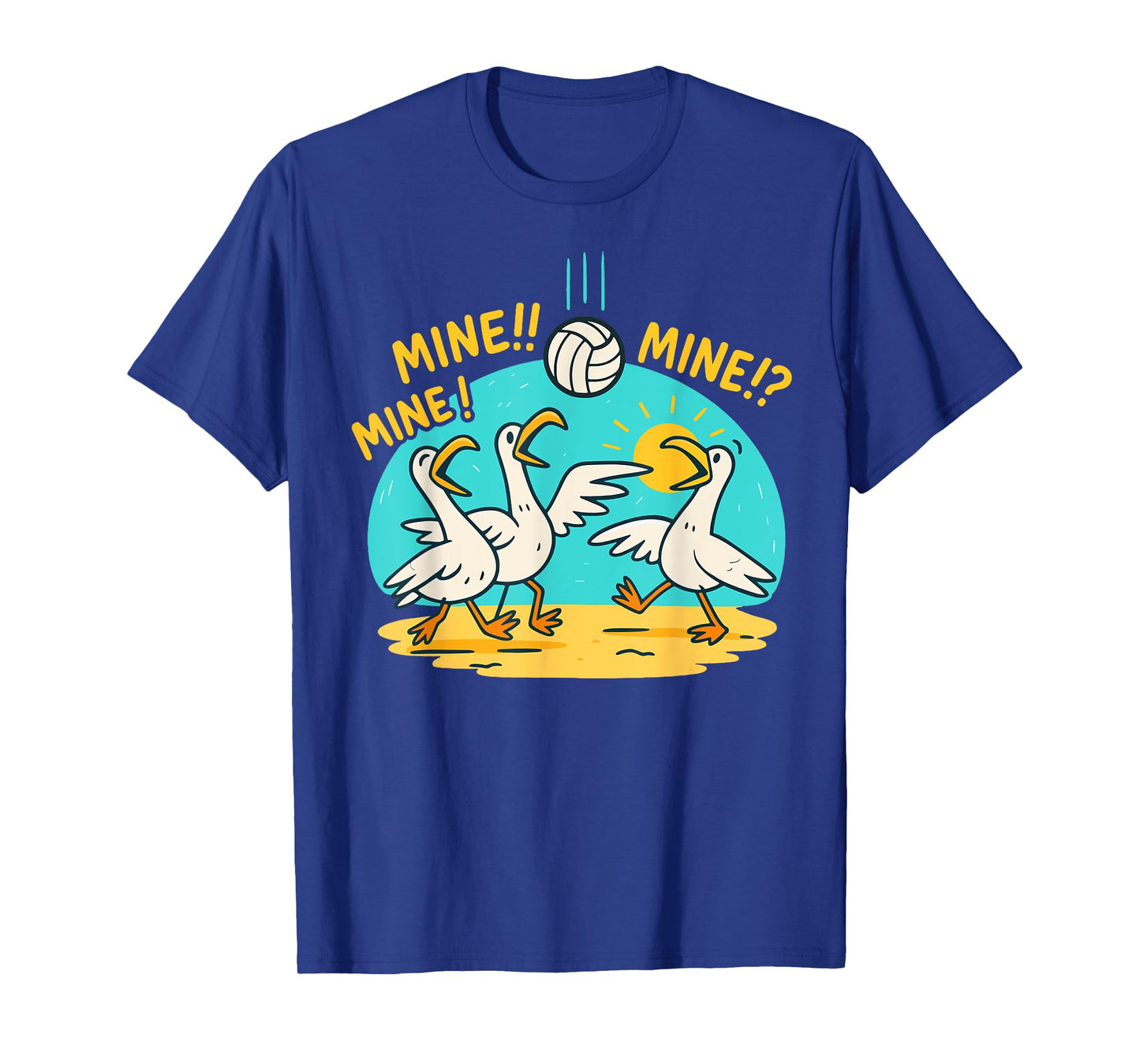 Funny Bird Playing Volleyball Sports Game Day Meme T-Shirt