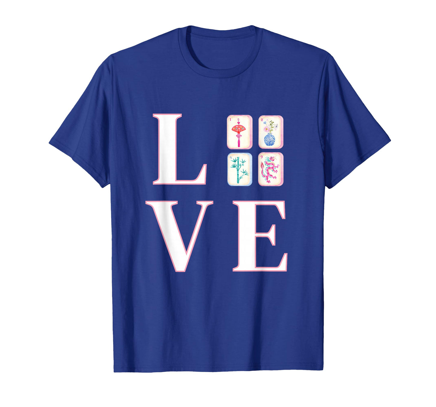 I Love Mahjong Tiles Mah Jongg Player Chinese Game T-Shirt