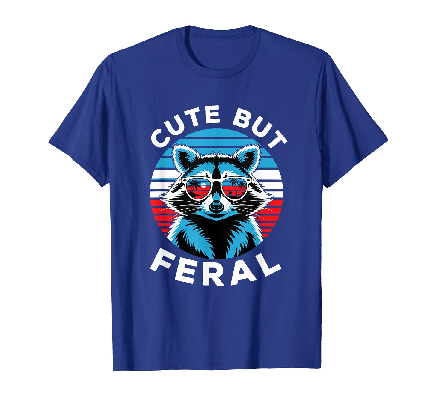 Colorful Racoon With Sunglasses Racoon Funny 4Th Of July T-Shirt
