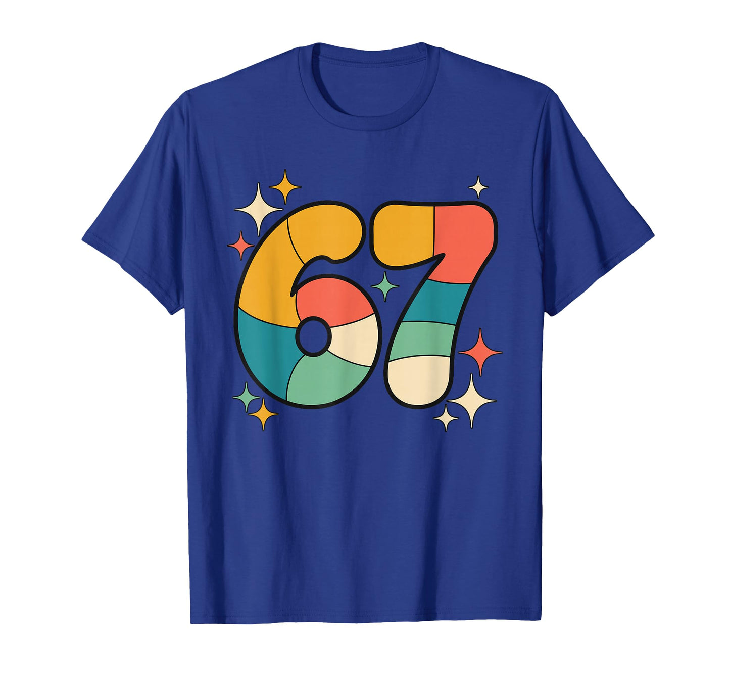 Six Seven Meme Retro Groovy Number Graphic T-Shirt