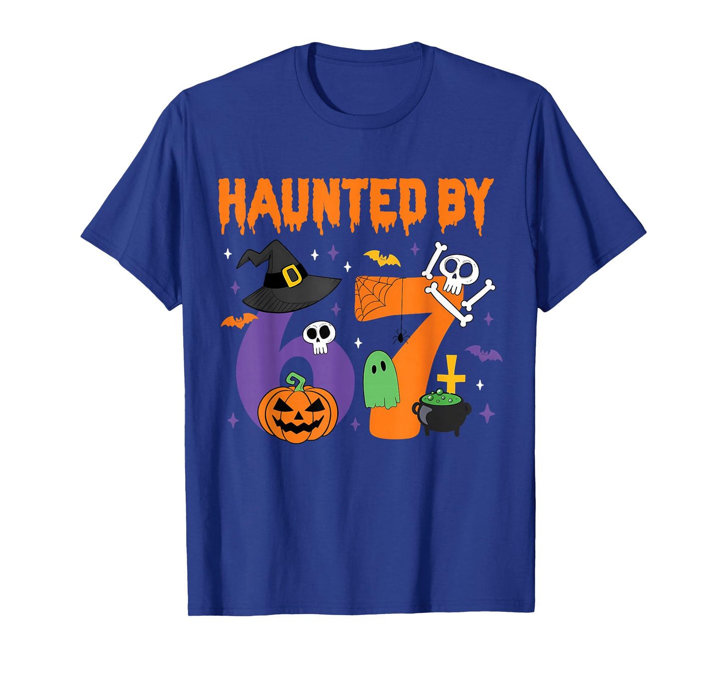 Haunted by 67 Funny Six Seven Meme 6 7 Halloween Costume Kid T-Shirt