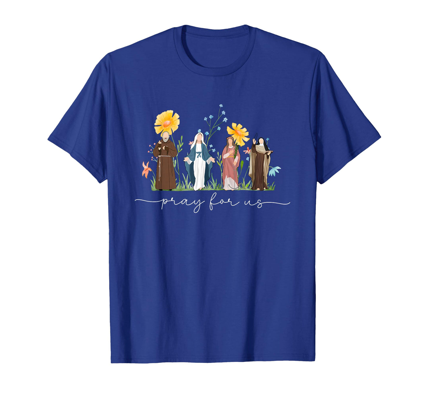Catholic Saints Floral Women Religious Men Women Kids T-Shirt