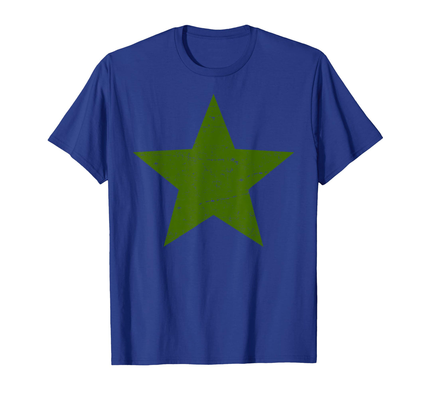 Grunge Alternative Distressed Red Star 90s rock music Green T-Shirt