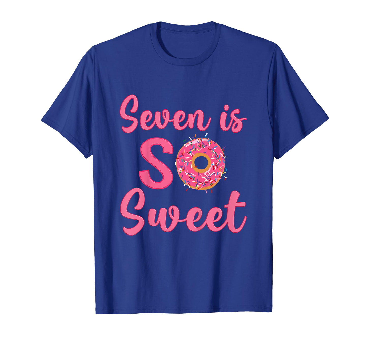 7th Donut Birthday Party Seven Year Old Sweet Girl T-Shirt