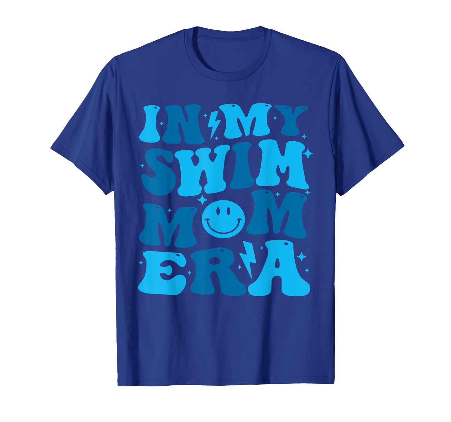 In My Swim Mom Era Groovy Floral Swimming Mom Swimmer Womens T-Shirt