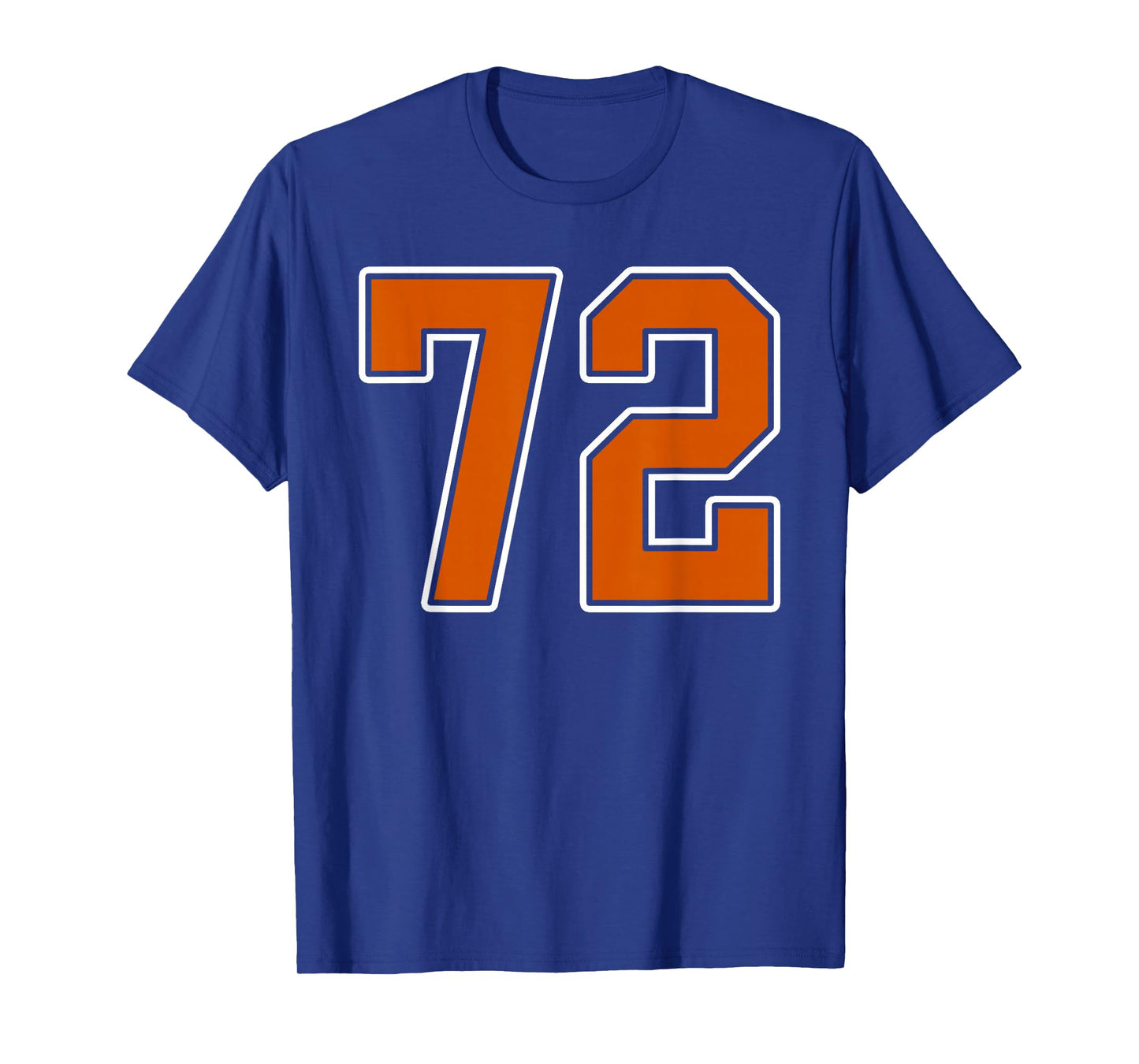 Burnt Orange White Number 72 Jersey Player Uniform #72 T-Shirt