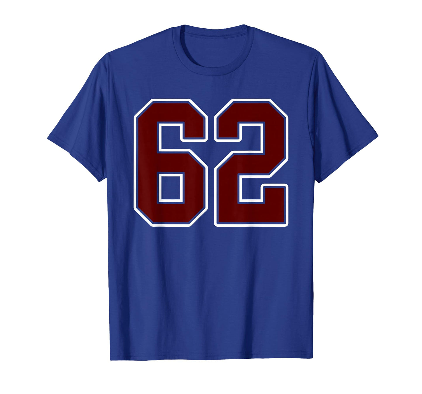 Maroon and White Number 62 Jersey Player Uniform #62 Fan T-Shirt