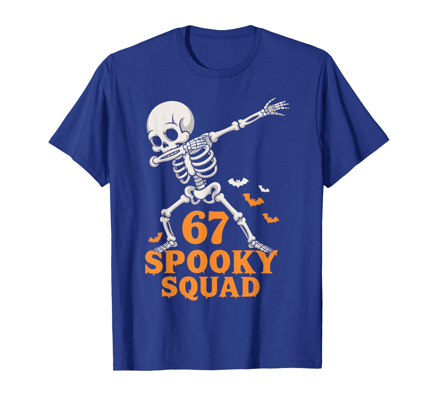67 Spooky Squad 6 7 Numbers Six Seven Kids Skeleton T-Shirt
