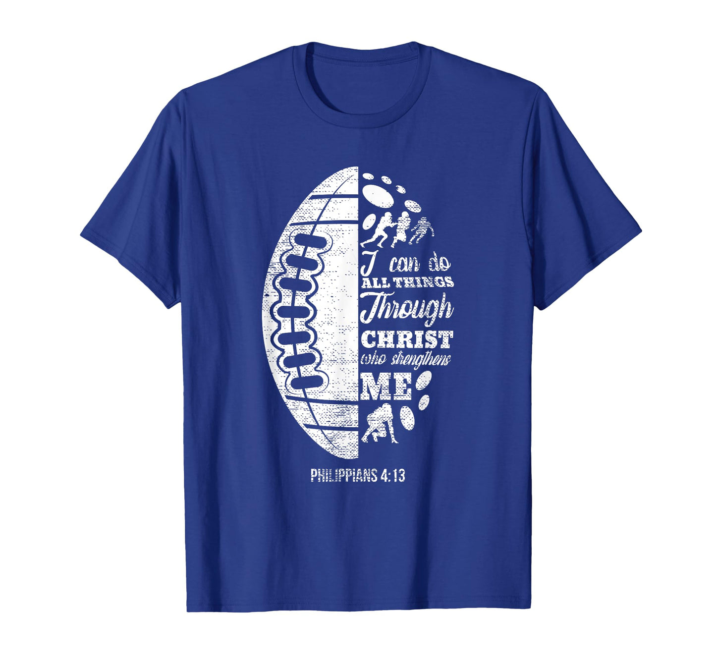 Philippians 4:13 Christian Football Funny Bible Verse Gift T-Shirt