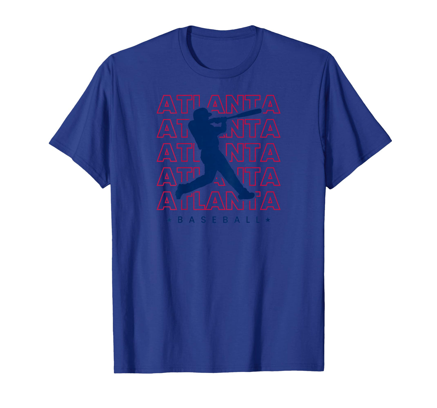 Atlanta Baseball Minimalist Backprint Retro Baseball Lover T-Shirt