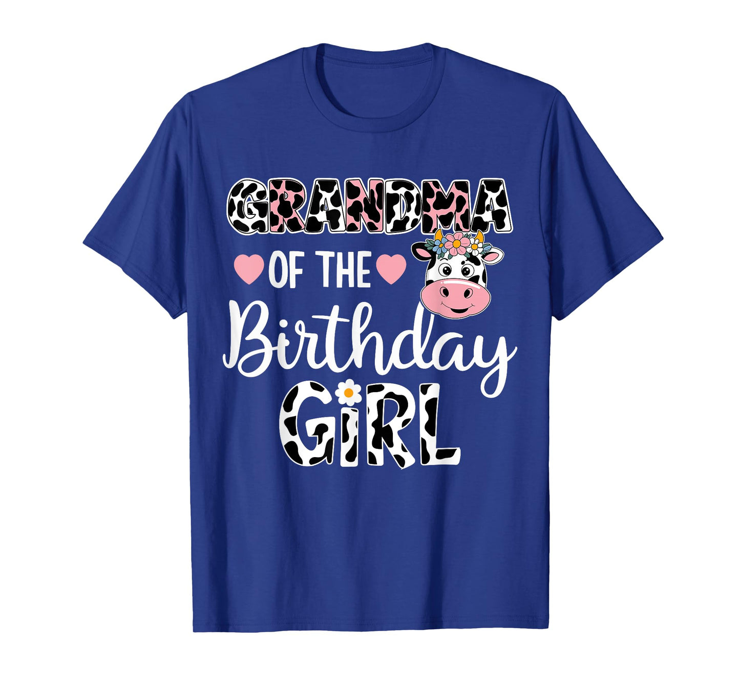 Grandma Of The Birthday Girl Farm Cow 1 St Birthday Girl T-Shirt