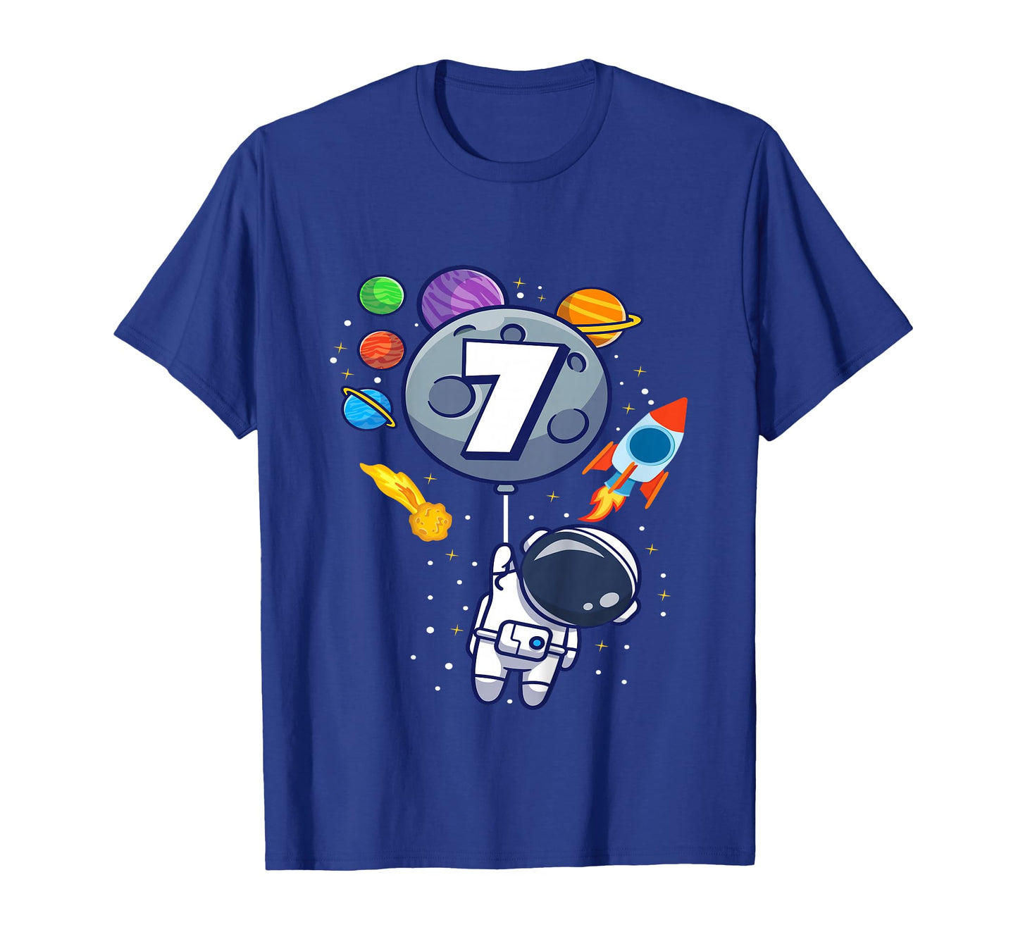 Kids 7th Birthday Astronaut 7 Year Old Birthday Boy T-Shirt