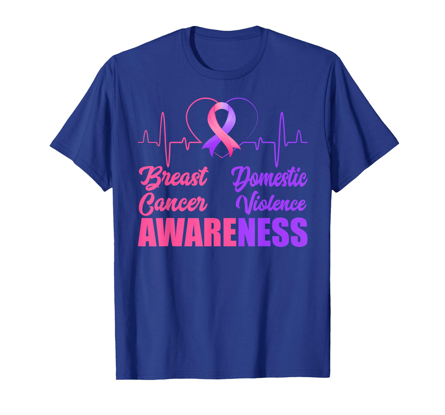 Breast Cancer Heart Love Domestic Violence Awareness Month T-Shirt
