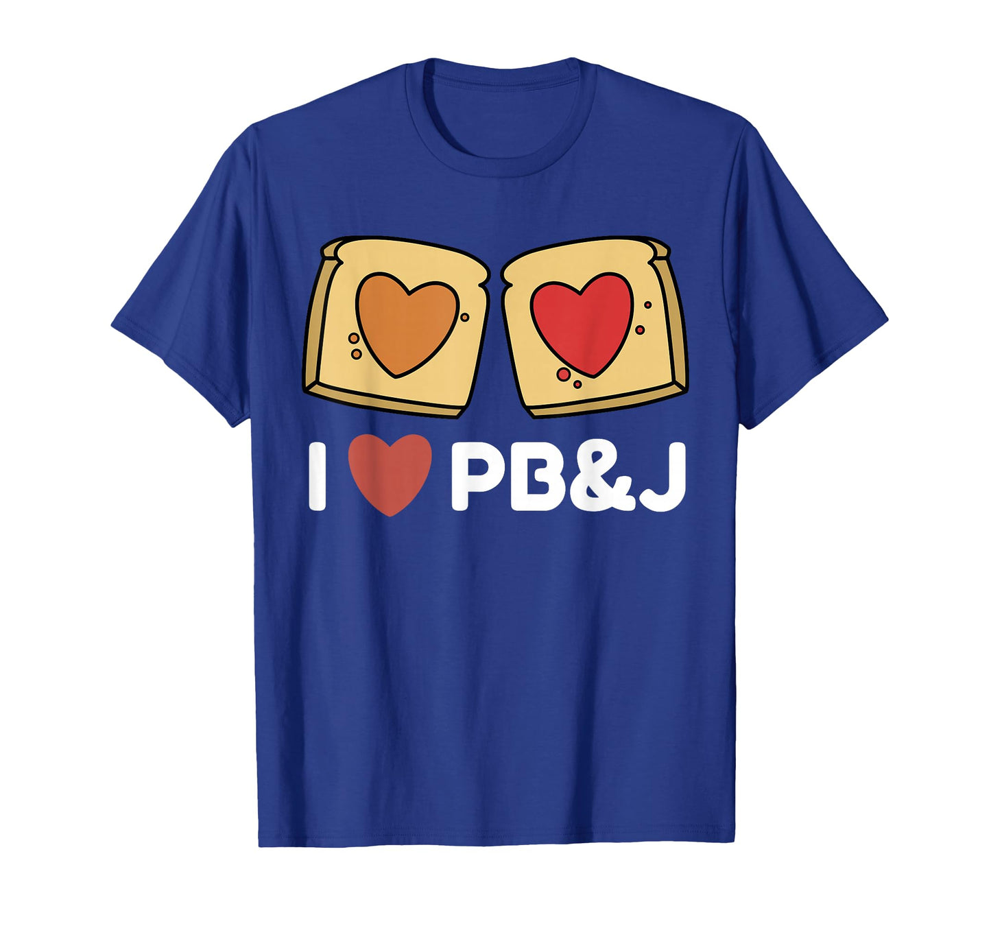 I Love PB&J T-shirt Peanut butter and jelly sandwich hearts T-Shirt