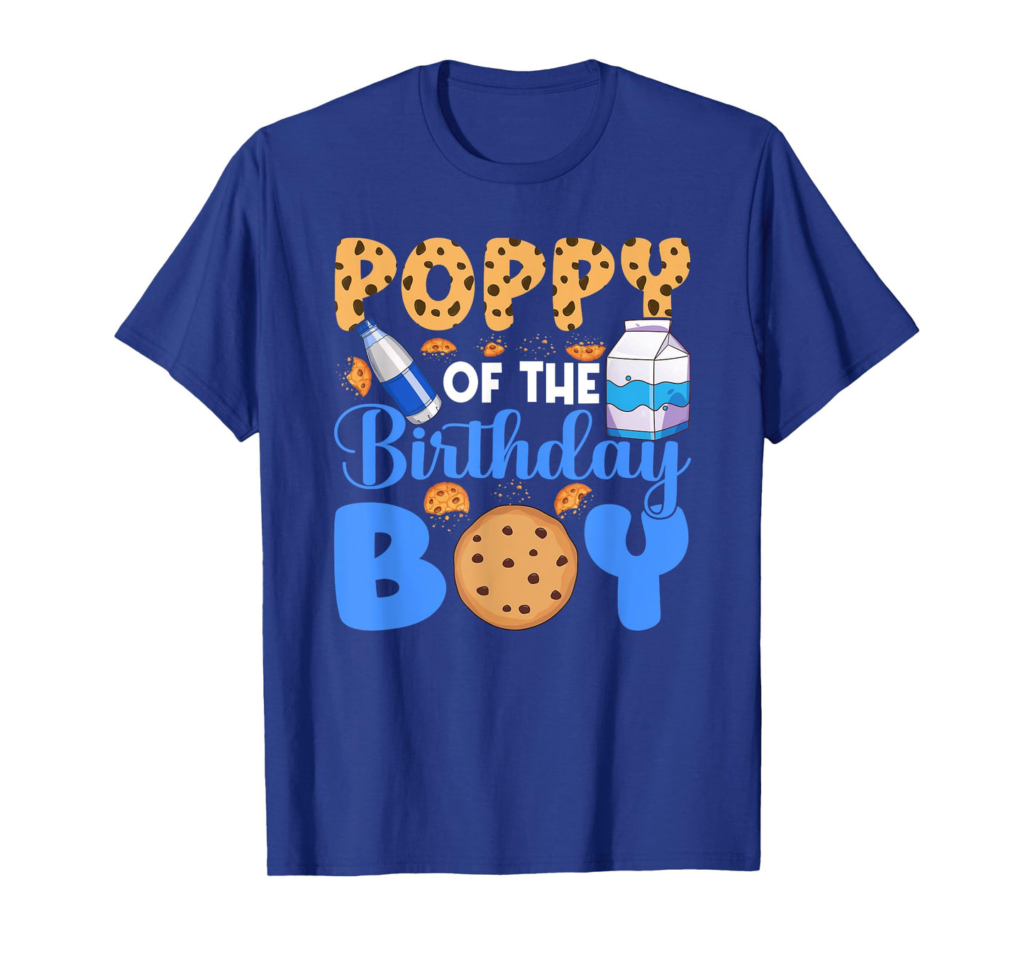 Poppy of The Birthday Boy Milk and Cookies 1st Birthday T-Shirt