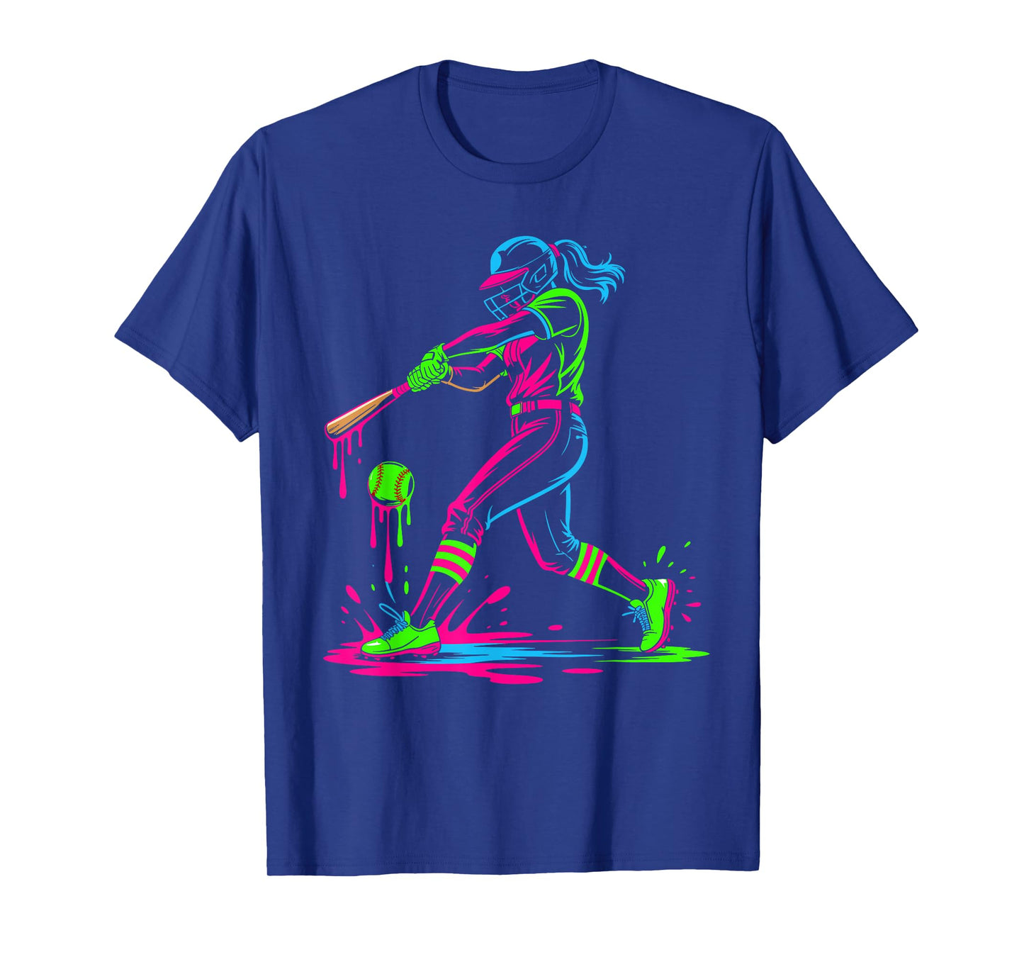 Softball Player Ice Cream Softball Drip T-Shirt
